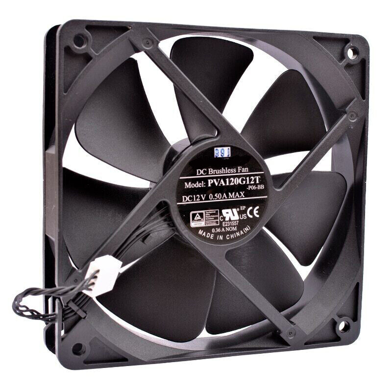 PVA120G12T 12cm 12025 120mm fan 120x120x25mm DC12V 0.50A 4 lines CPU cooling fan