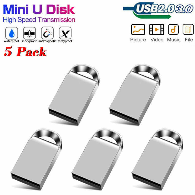 5 Pack USB 3.0/2.0 Mini Flash Drive Memory Thumb Stick 64GB 32GB 16GB 8GB U Disk