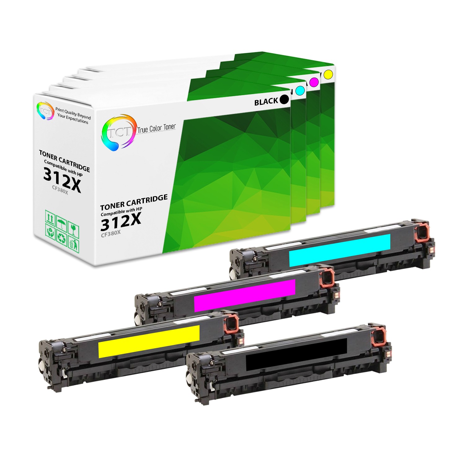 TCT 4 312X 312A Cartridge CF380X CF381A CF382A CF383A For HP LaserJet Pro M476