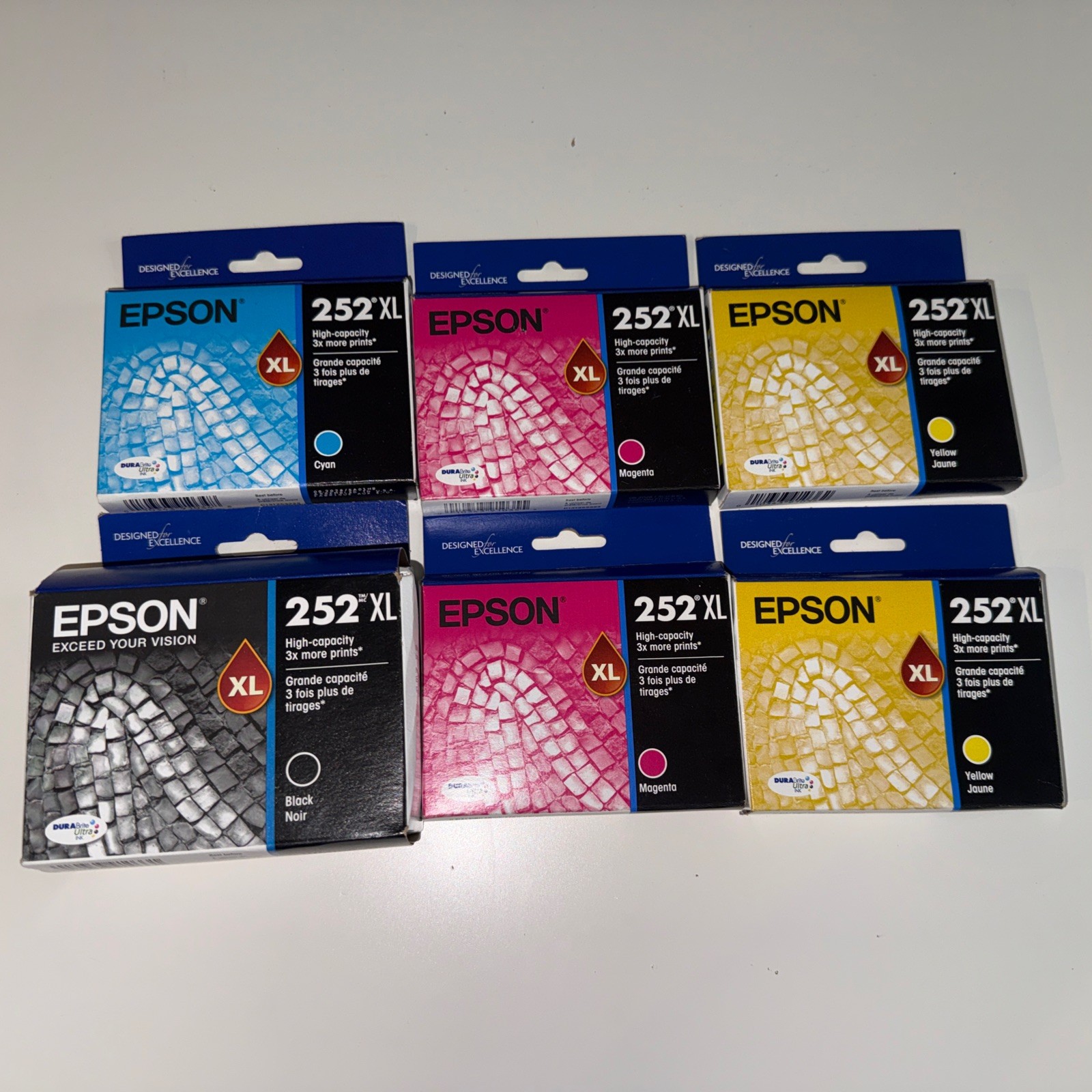 Epson 252XL Ink Cartridge 6 pack Genuine expire in a year + new sealed 