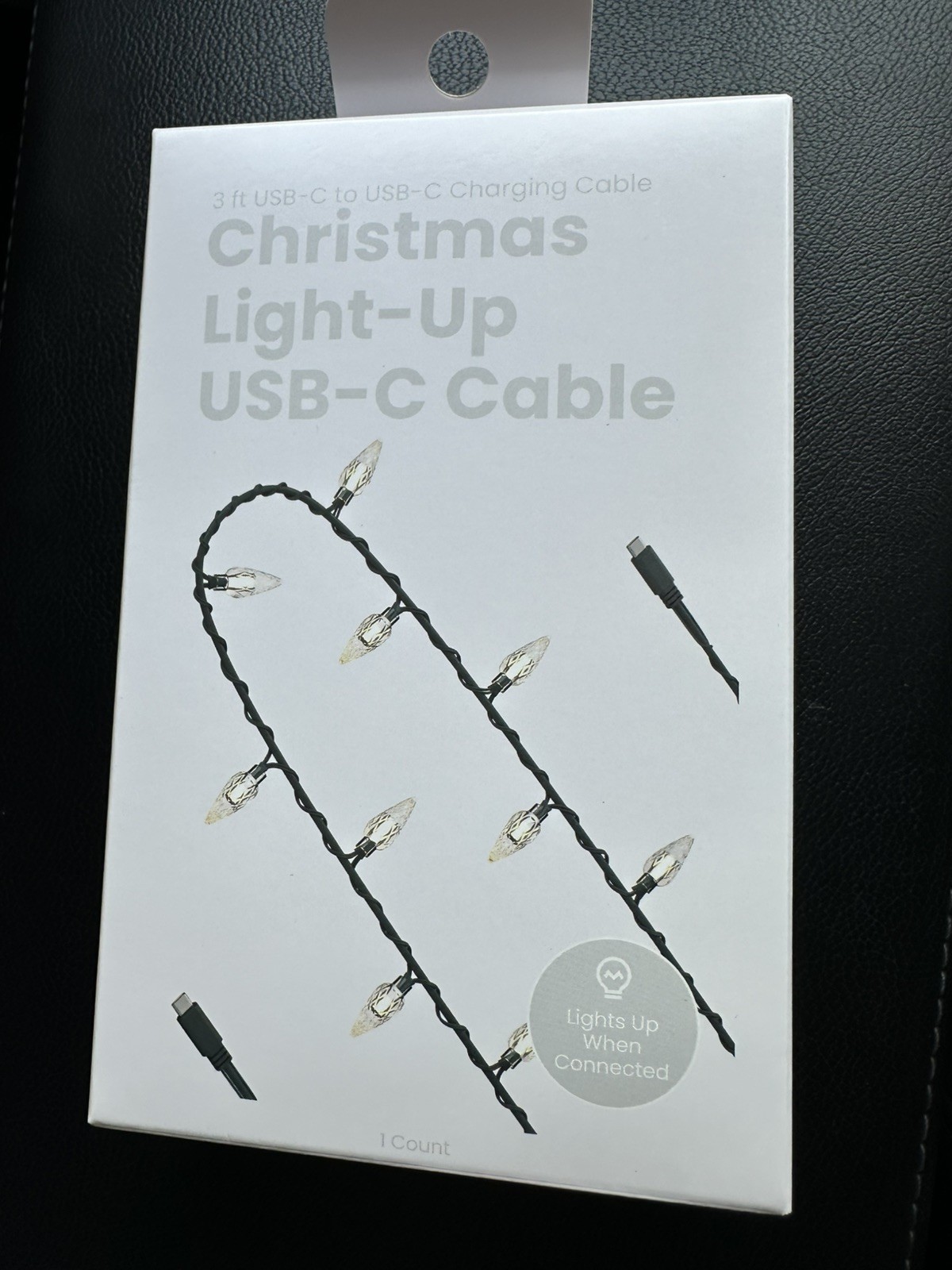 VIRAL Christmas Light-Up USB-C Cable- white 