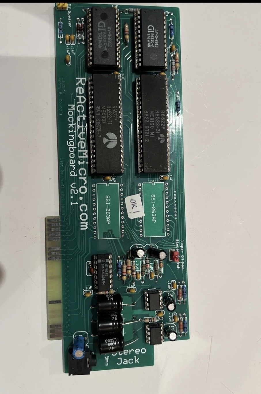 Mockingboard Sound Card for Apple II, IIe, and IIgs by ReActiveMicro Working