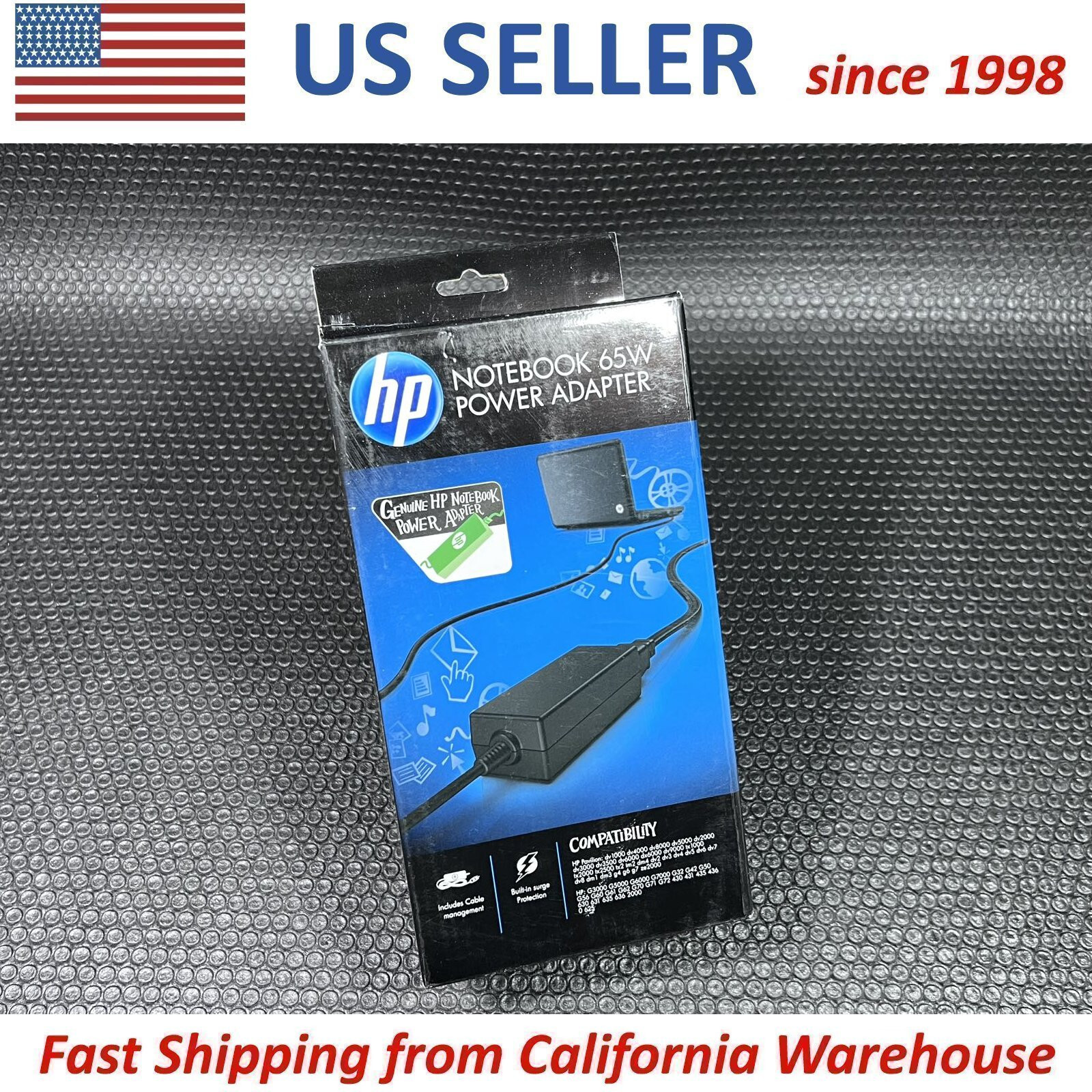 NEW Genuine HP 65W 18.5V AC Power Adapter 608421-002 609936-001 Compaq Laptop