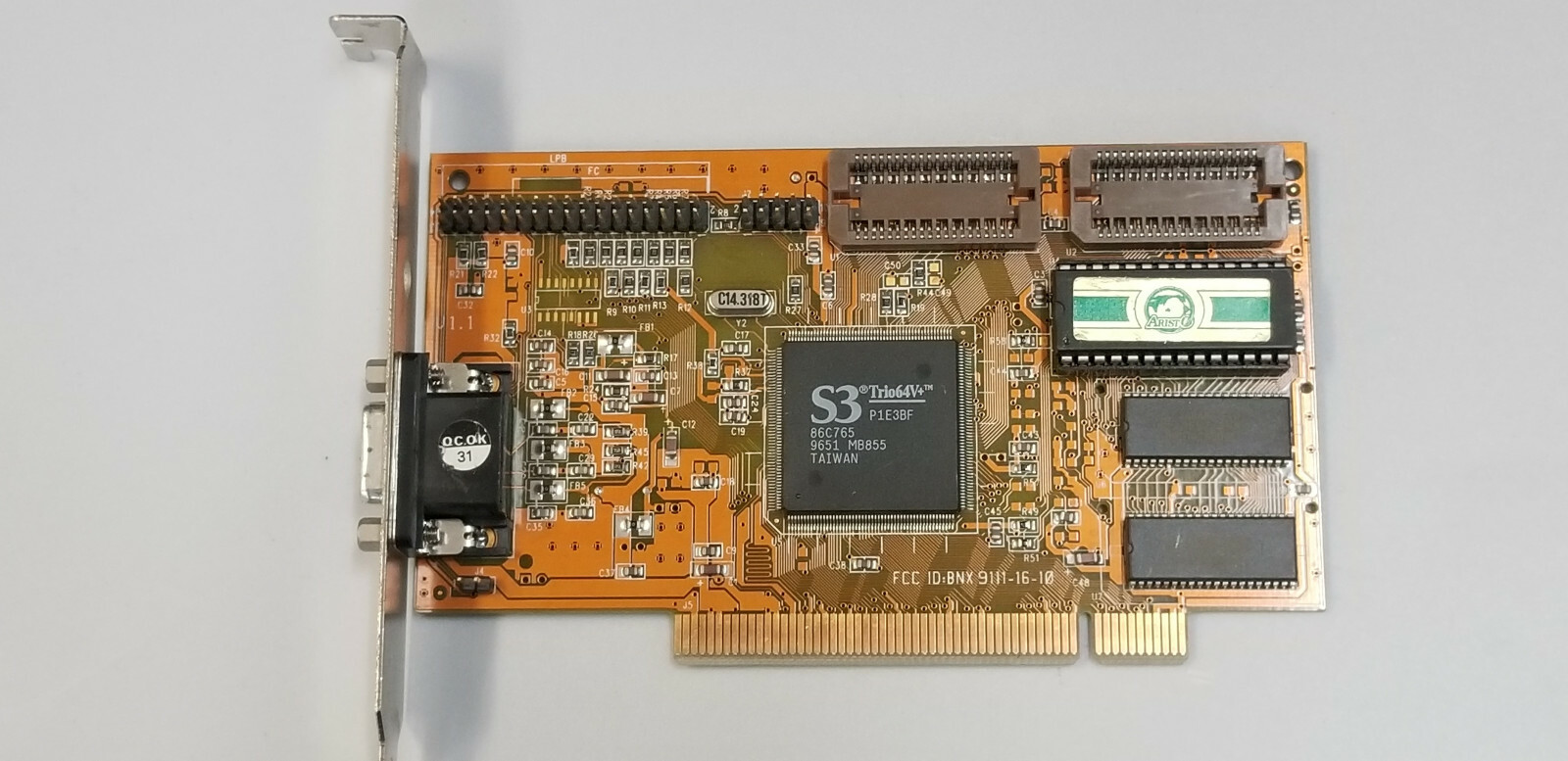 Aristo S3 86C765 Trio 64V+ 1MB VGA Video Card for DOS Retro Gaming working #X32