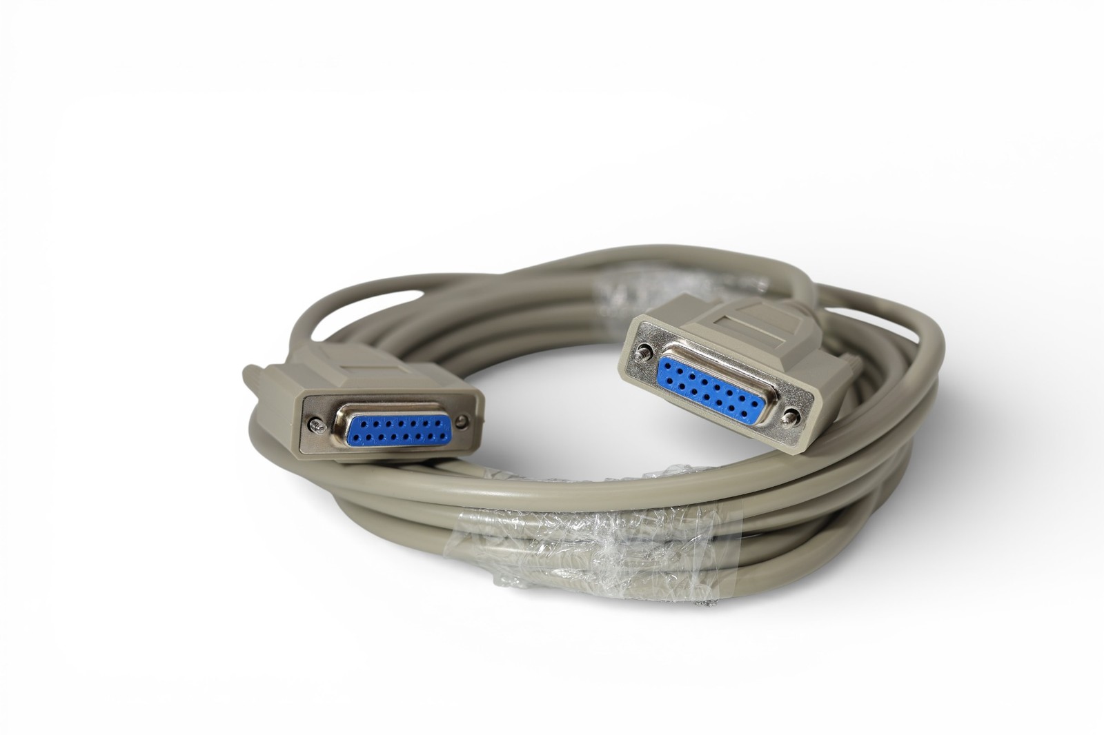 15ft  Shielded DA15 DB15 Female to Female D-Sub Cable - Beige