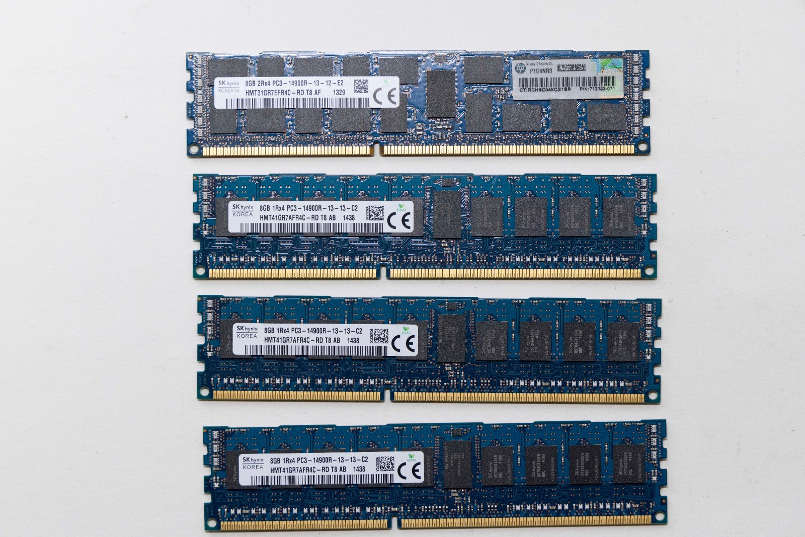 Set of 4 8GB (32GB) SK Hynix DDR3-1866 PC3-14900R ECC Server Memory RAM