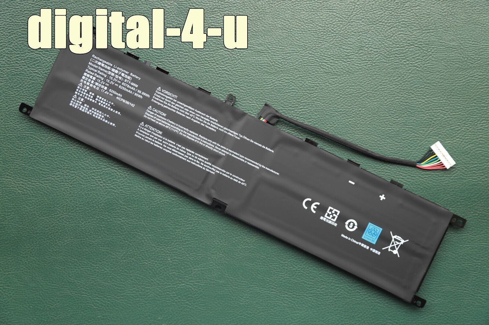 New Genuine BTY-M6M 95Wh Battery for MSI GE76 GS66 Stealth SF 10SF-005US MS-16V1