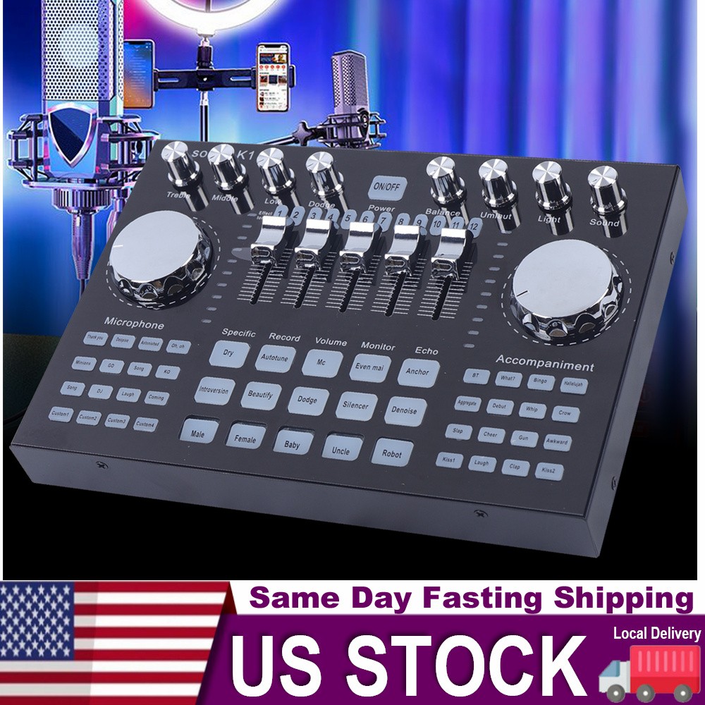 Digital Audio Mixer Network Live Sound Card K1 Audio Mixing Console for PC Phone
