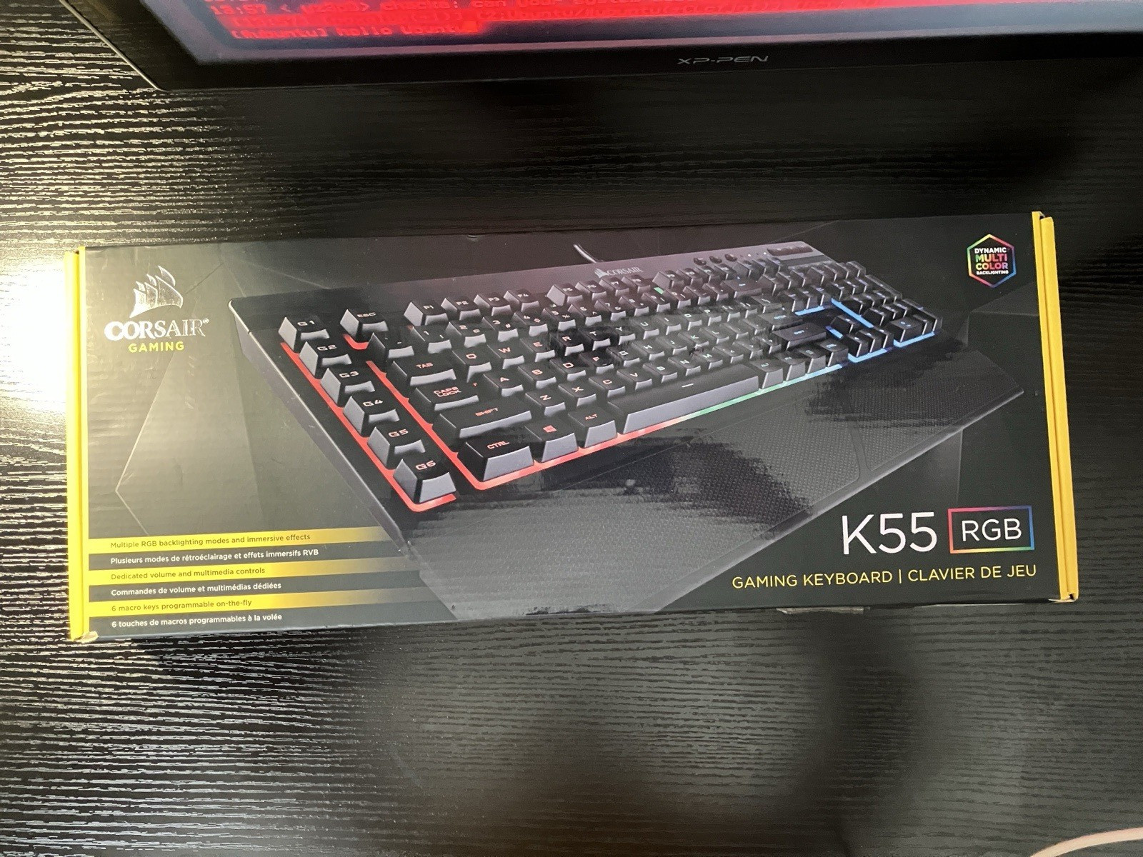 (Used) Corsair K55 RGB Wired Gaming Keyboard w/ Wrist Rest