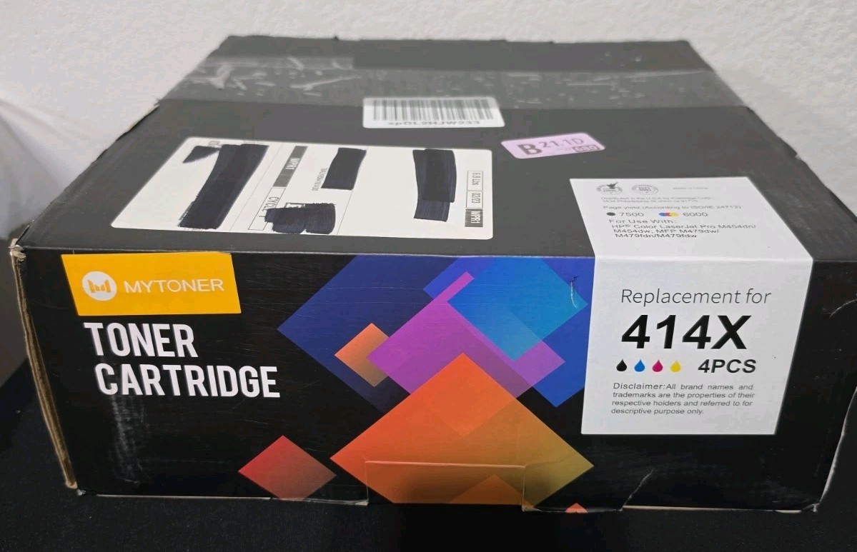 MYTONER Toner Cartridge Replacememt For 414x 4pcs Yellow, Cyan, Magenta, Bl S6