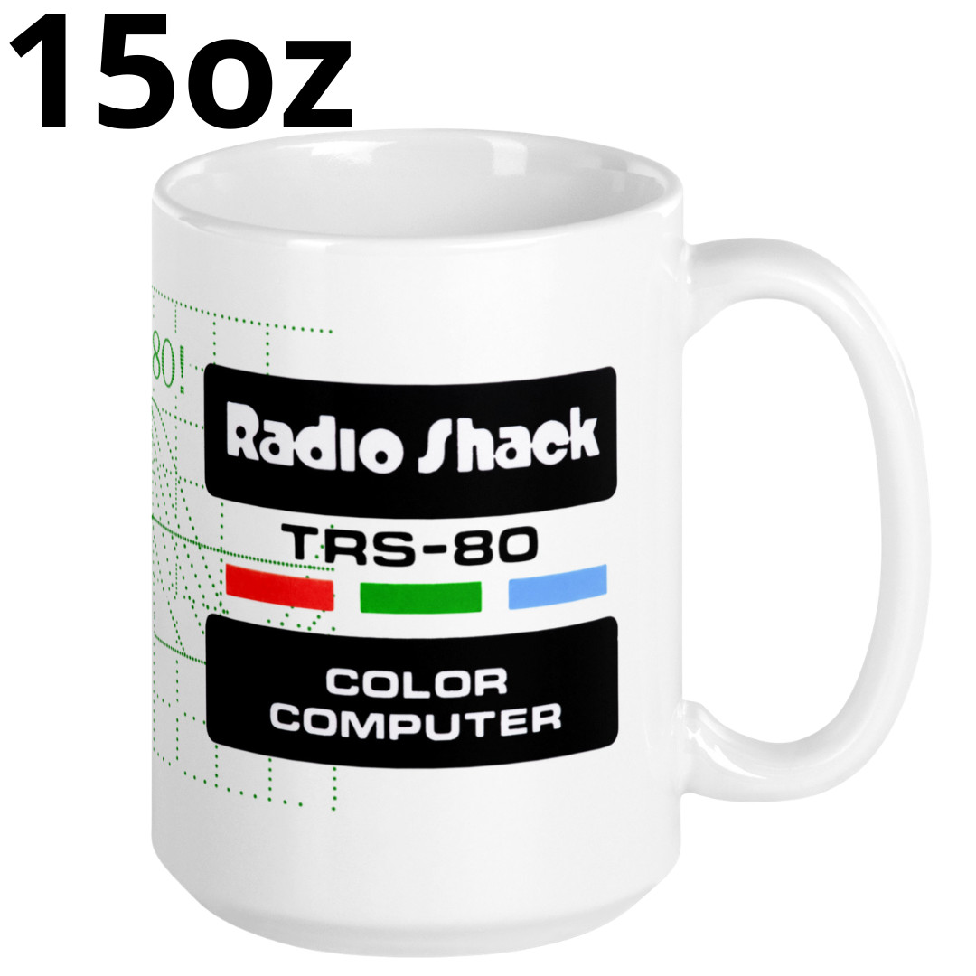 TRS-80 Color Computer Retro Coffee Mug 15oz Radio Shack I Love My Trash Gift
