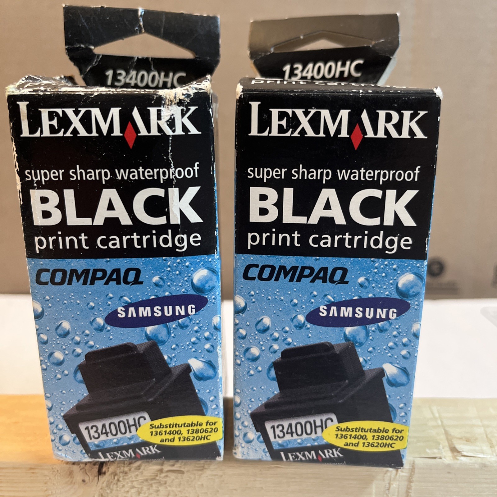 Lexmark 13400HC Original Ink Print Cartridge Waterproof Compaq Samsung Lot Of 2