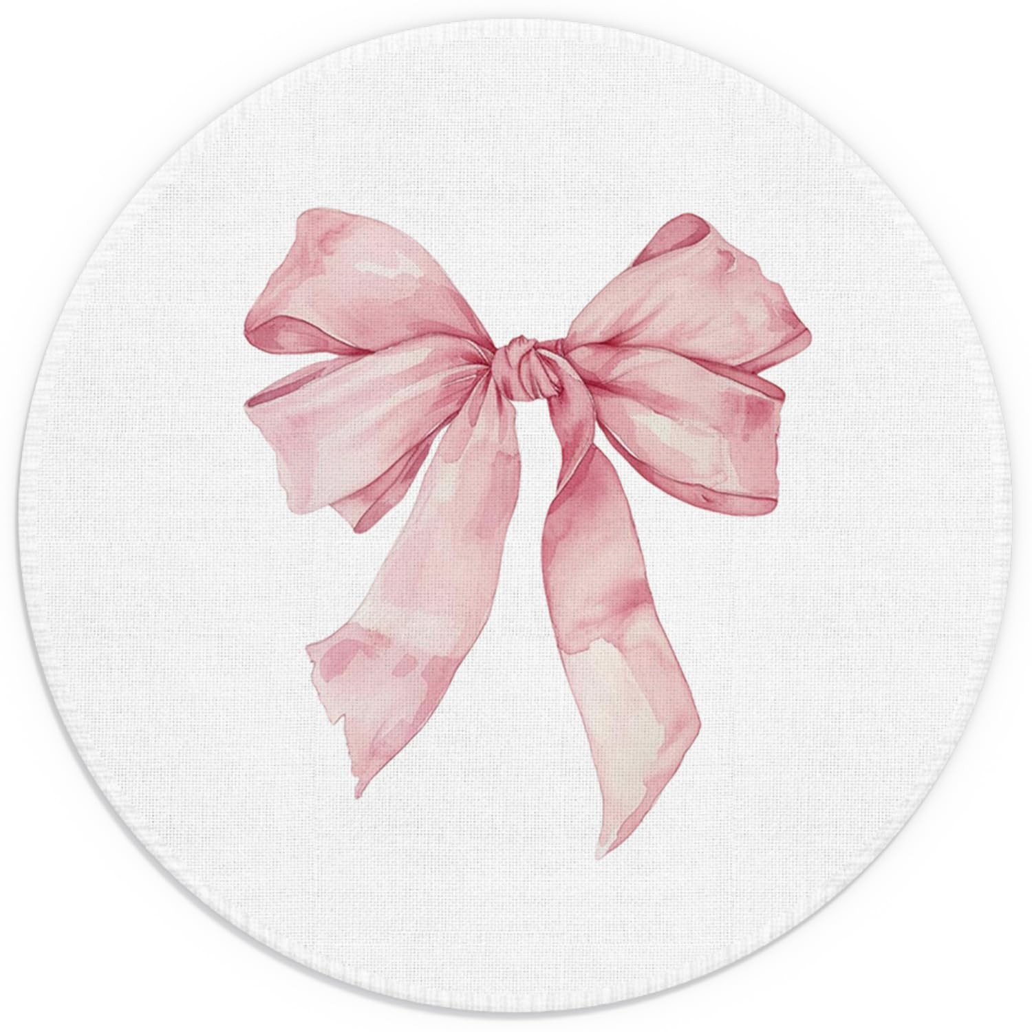 Cute Coquette Pink Bow Mouse Pad Preppy Girly Aesthetic Mat 7.9x7.9 Inch