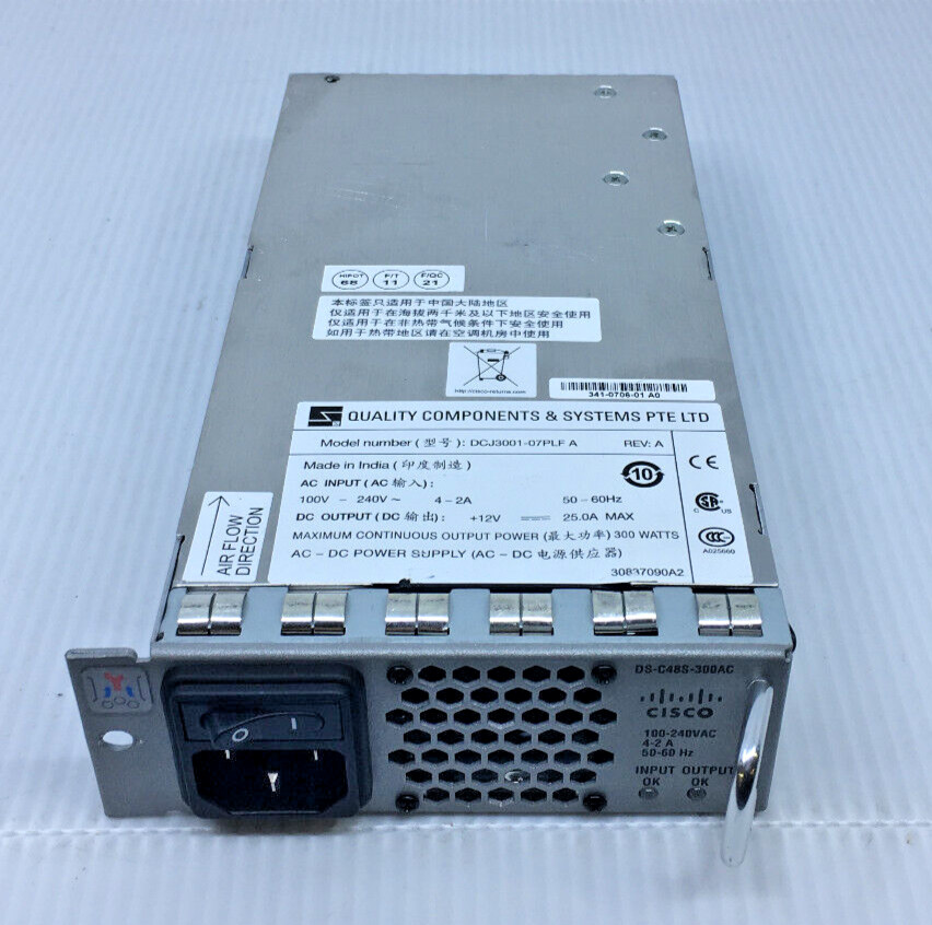 Cisco Power Supply For Cisco MDS Switches DS-C48S-300AC DCJ3001-07PLF A