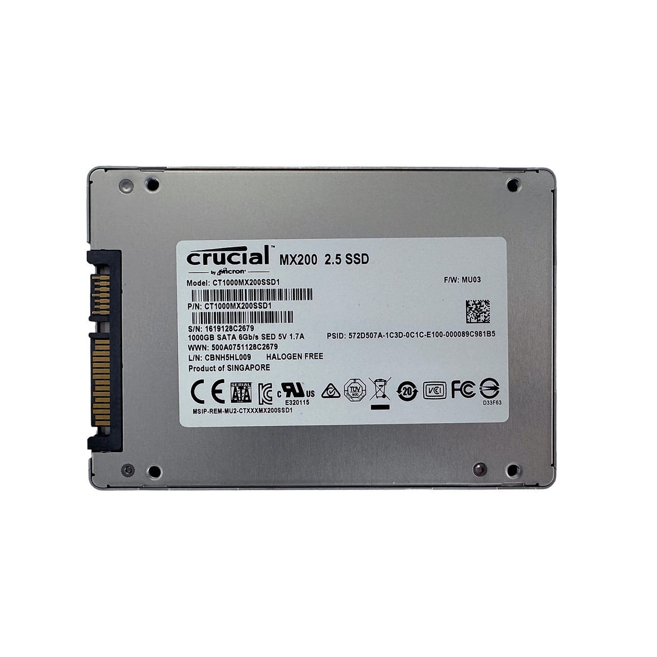CRUCIAL CT1000MX200SSD1 1TB 6G SATA 2.5" SSD
