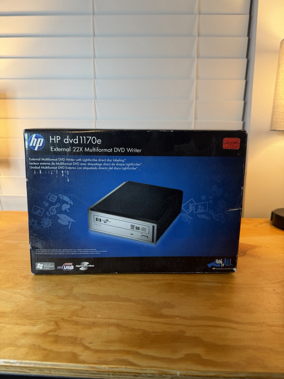 HP dvd1170e External Multiformat DVD CD RW Writer Lightscribe With Cable