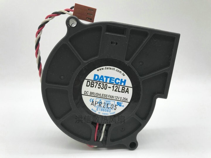 DATECH DB7530-12LBA 7530 12V 0.25A dual bearing blower turbine cooling fan 3pin