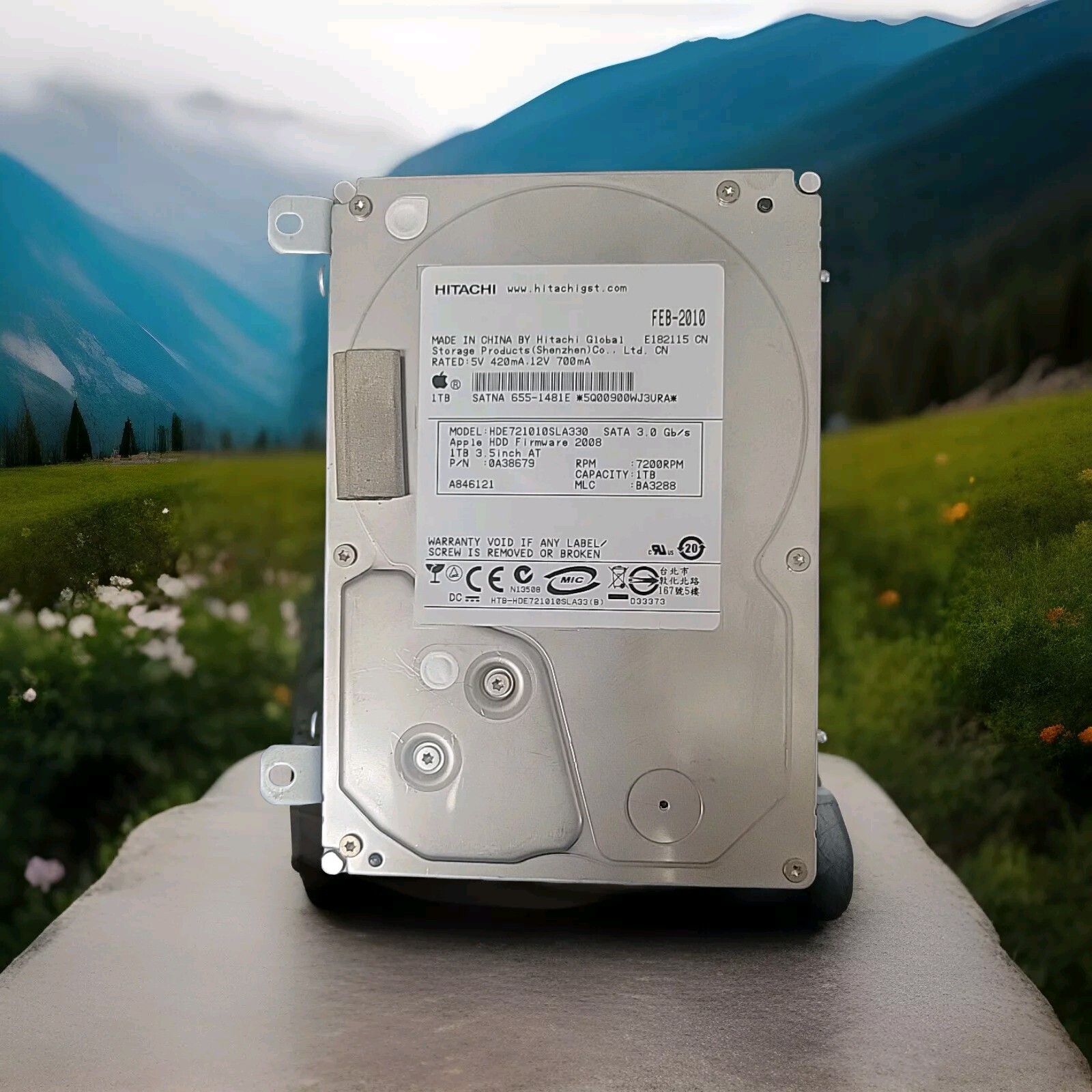 Hitachi HDE721010SLA330 PN:0A38679 MLC:BA3288 Apple#655-1481E 1.0TB  Sata HDD