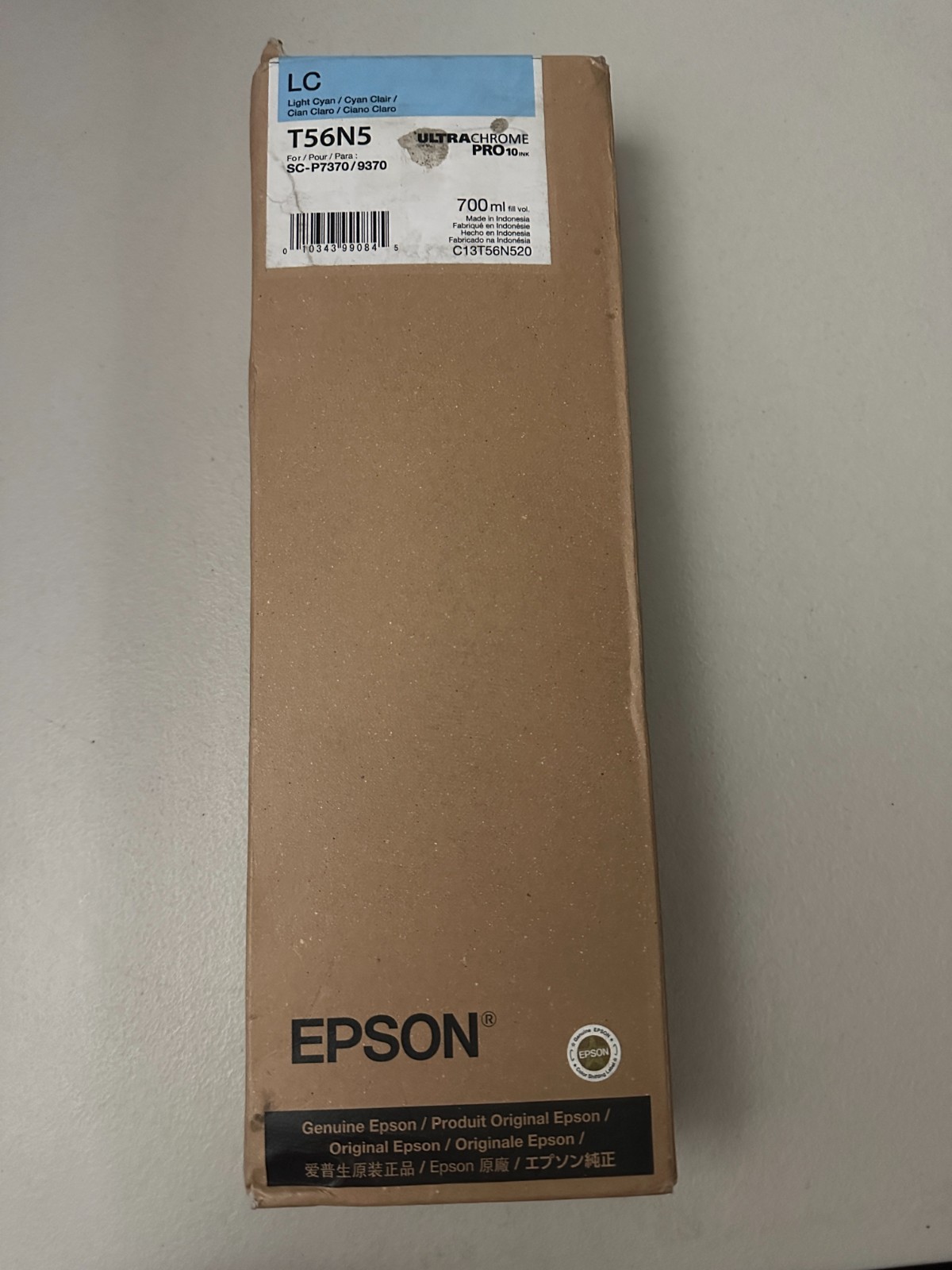 Genuine Epson Light Cyan Ink Cartridge T56N5 Exp Date 2028