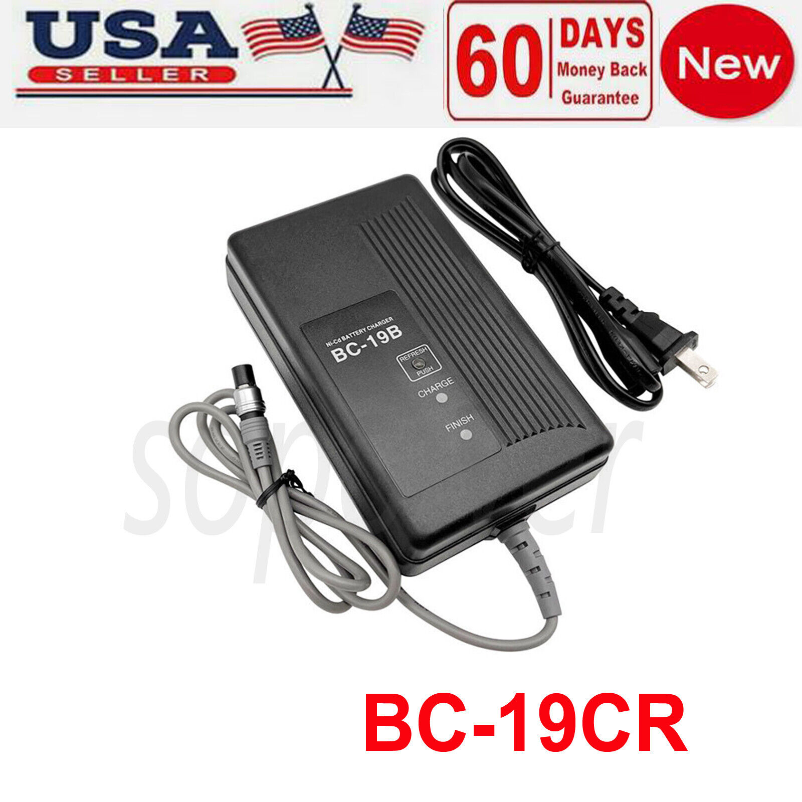 New BC-19B Charger For Topcon BT-32Q Battery 2 Pin Charger Total Station