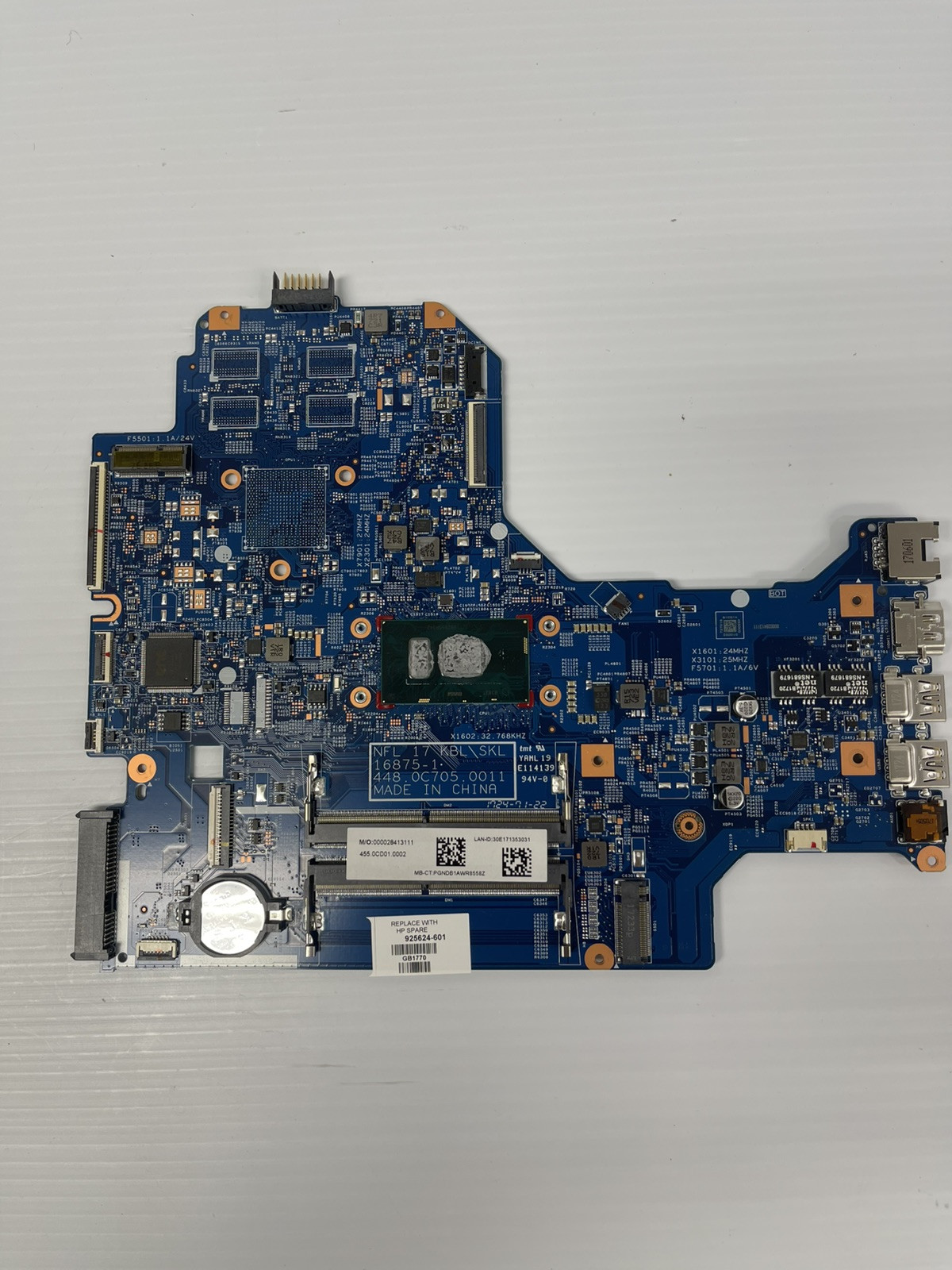 925624-601 455.0CD01.0002 HP MOTHERBOARD INTEL I5-7200U 17-BS 17-BS011DX Read**
