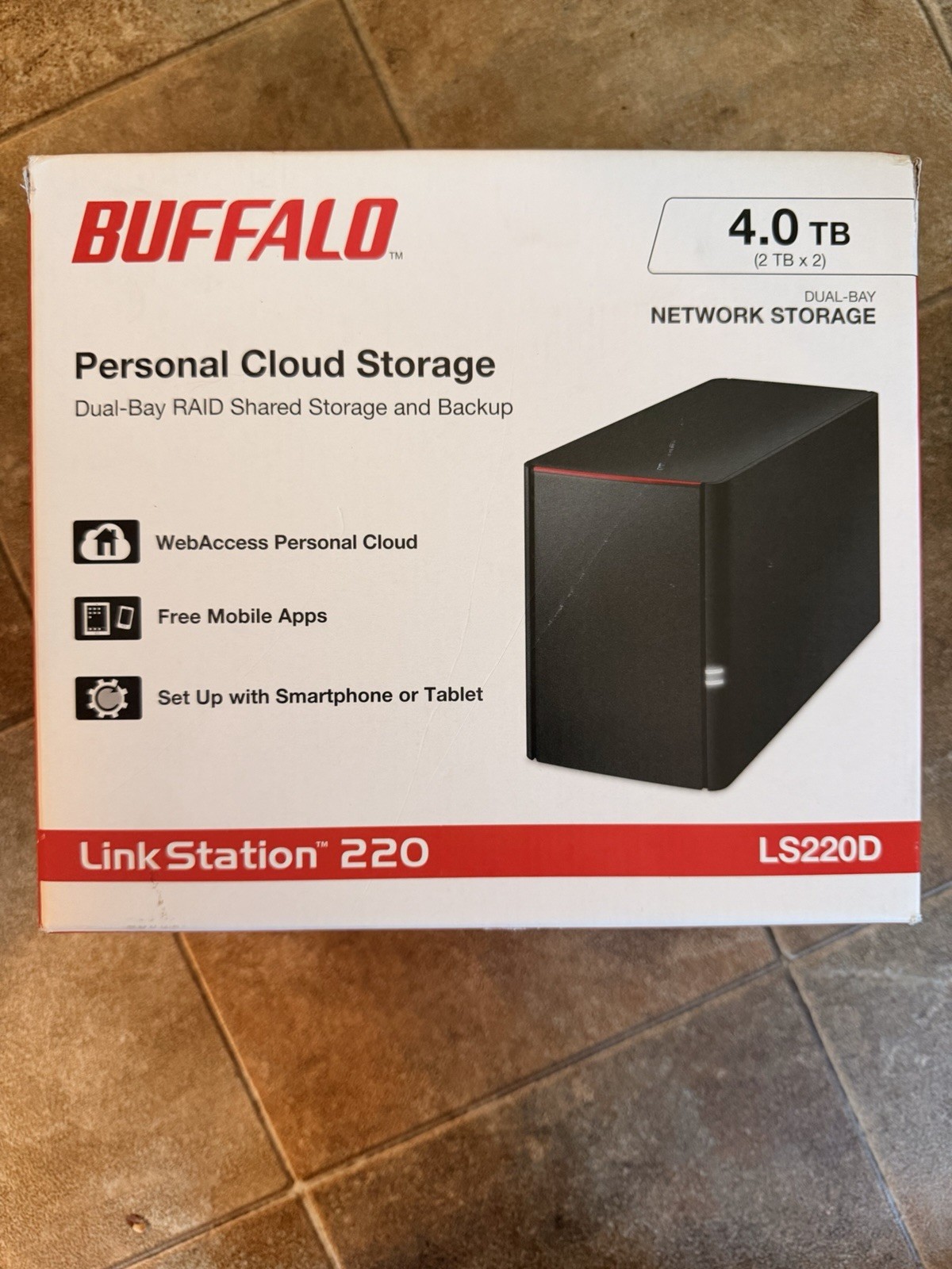 NIB - BUFFALO LinkStation 220 4TB Home Office Private Cloud Data Storage