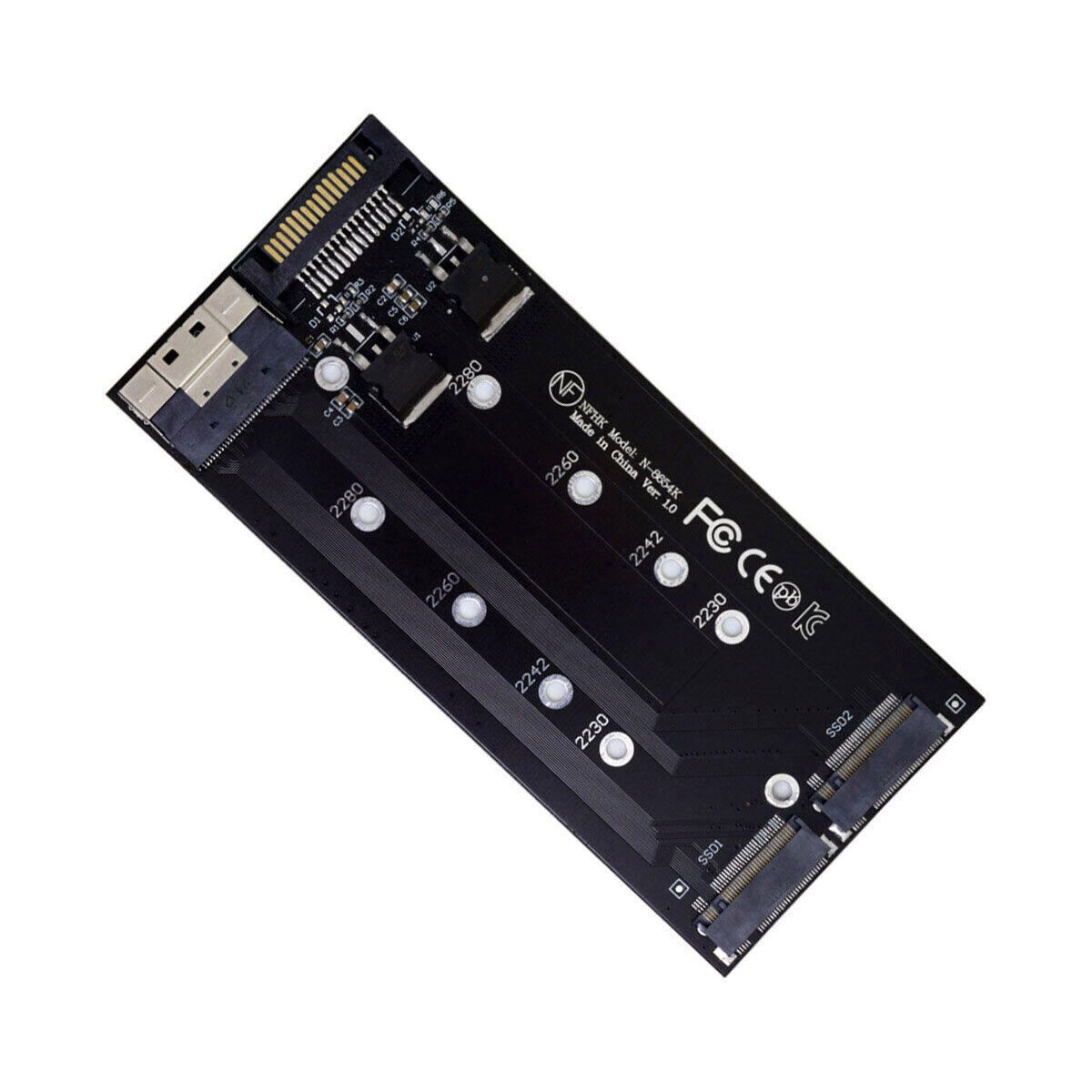 Jimier Dual 2X NVME M.2 AHCI Slimline SFF-8654 8X Raid0 Hyper Adapter Raid Card