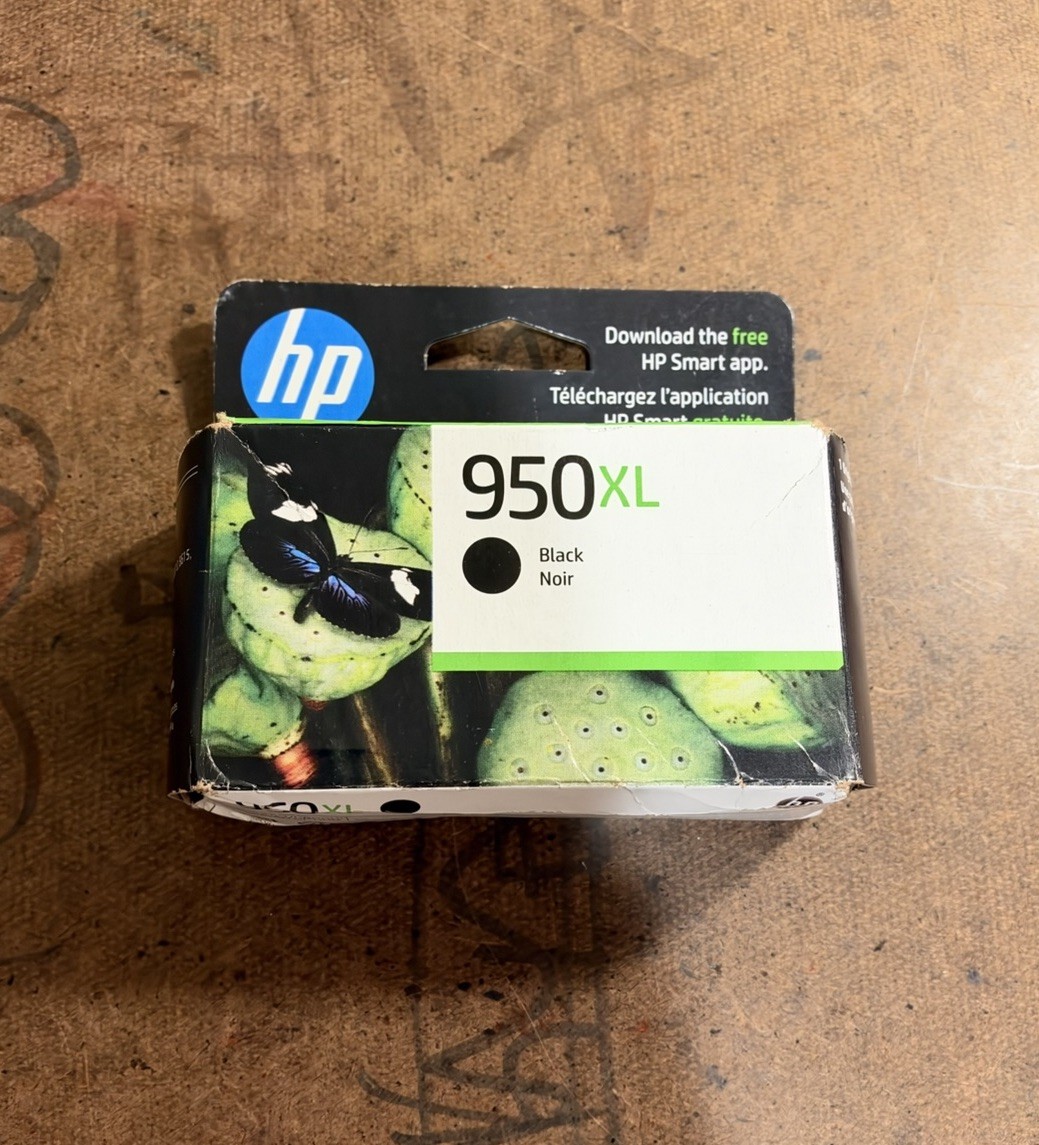 HP 950XL Black Ink Cartridge High Yield Genuine OEM CN045AN New Exp April 2024
