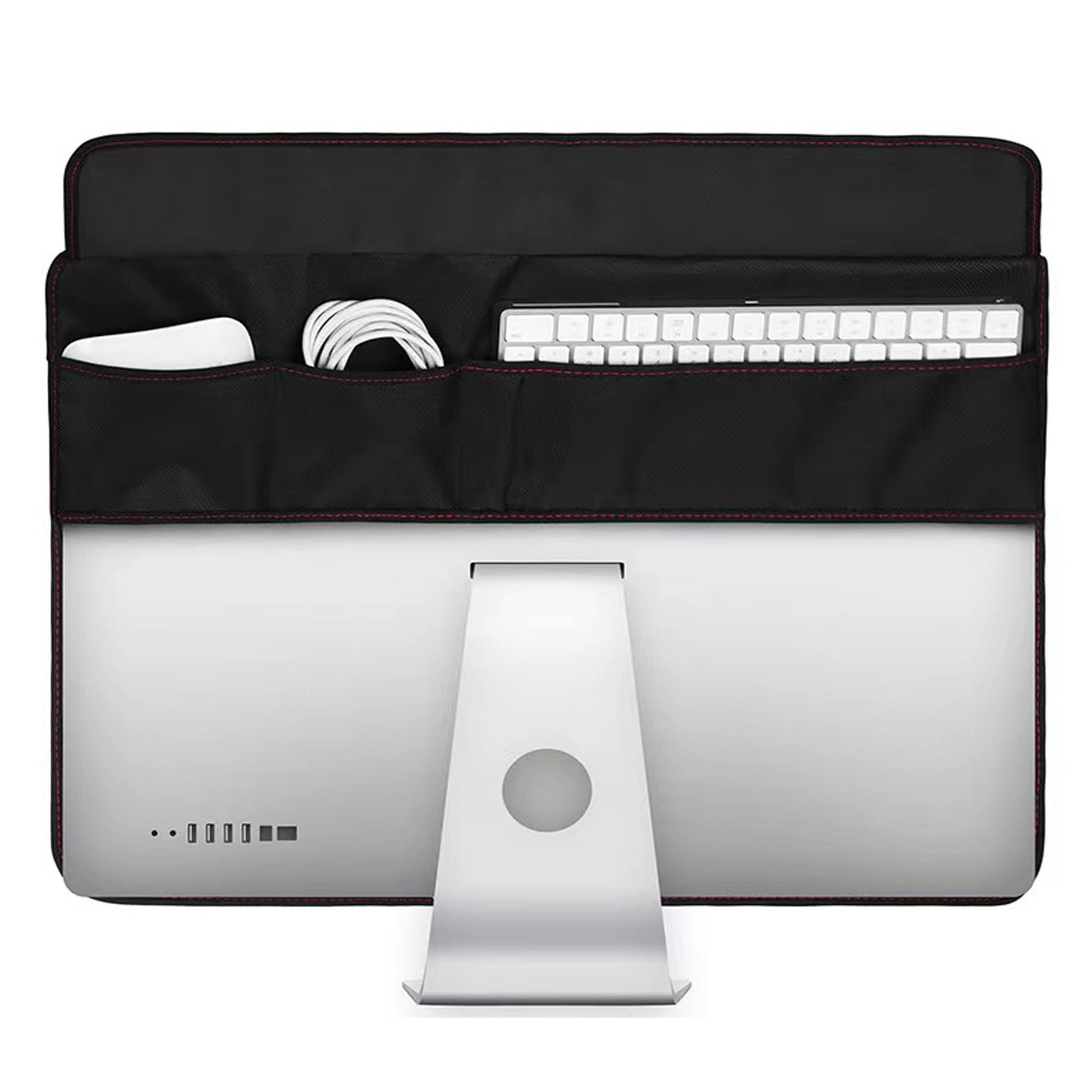 Monitor Dust Cover for iMac 27 inch PU Leather Anti-Static 27inch, Black