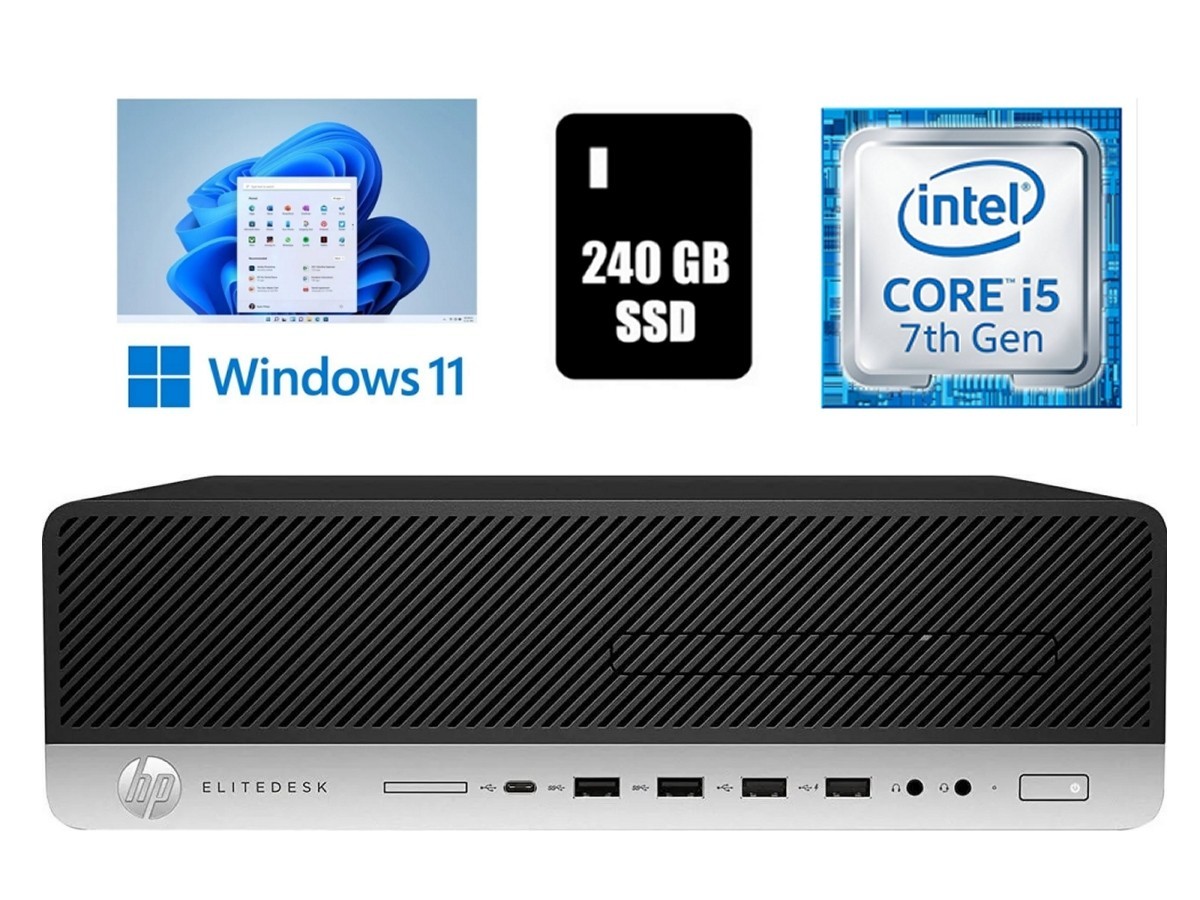 HP EliteDesk 800 G3 SFF Desktop Computer Core i5 16GBRam 240SSD Wi-Fi Windows 11