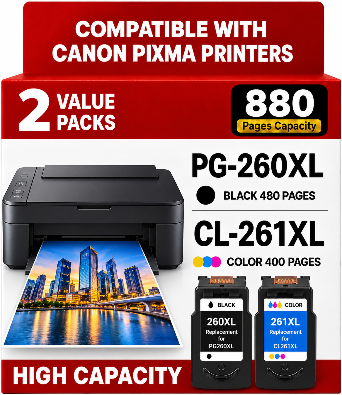 260xl 261xl Ink Cartridges for Canon TS6420 TS6400 PG-260 Pixma TS5320 TS5300