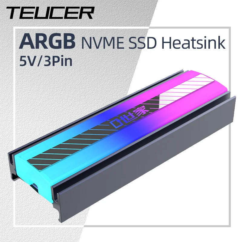 Teucer M.2 2280 Nvme SSD Heatsink M2 Radiator 5V 3PIN Argb Aluminum Solid State