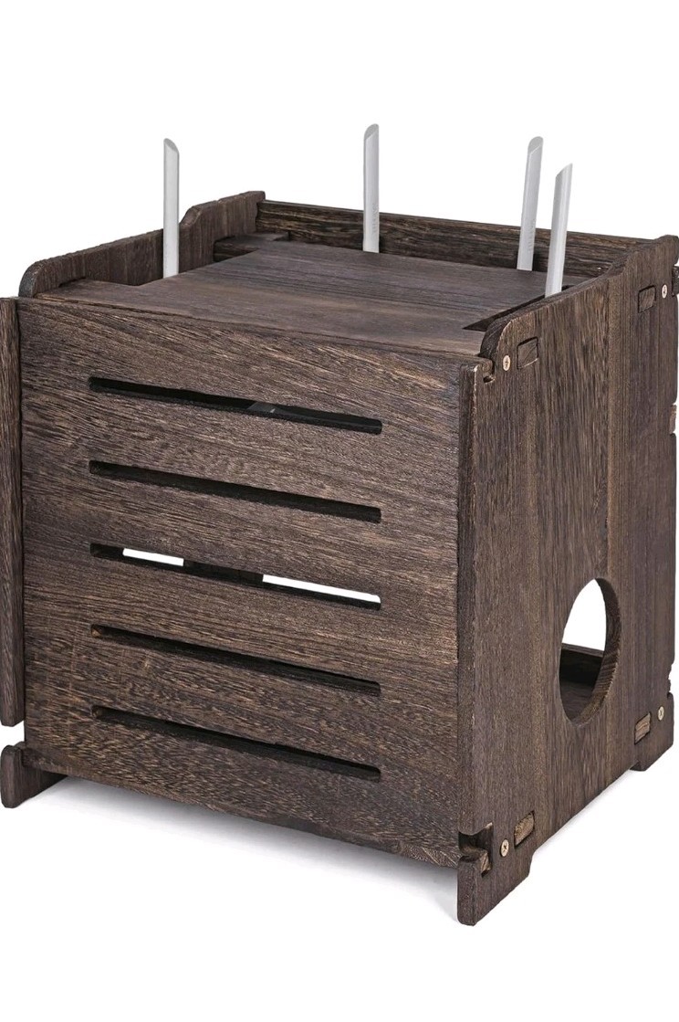 Wooden Wireless WiFi Router Storage Box Modem Router Cover Wood Shelf
