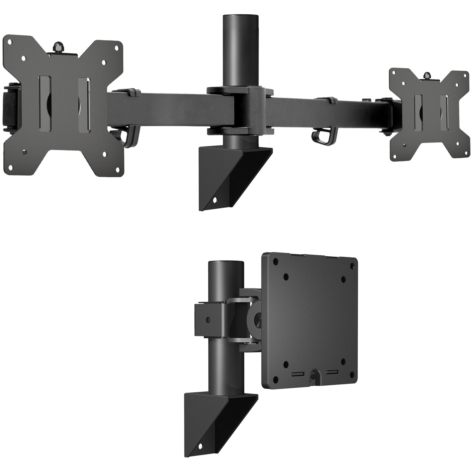 VIVO Telescoping Dual & Single Ultrawide Monitor Wall Mount, Triple Mount Setup