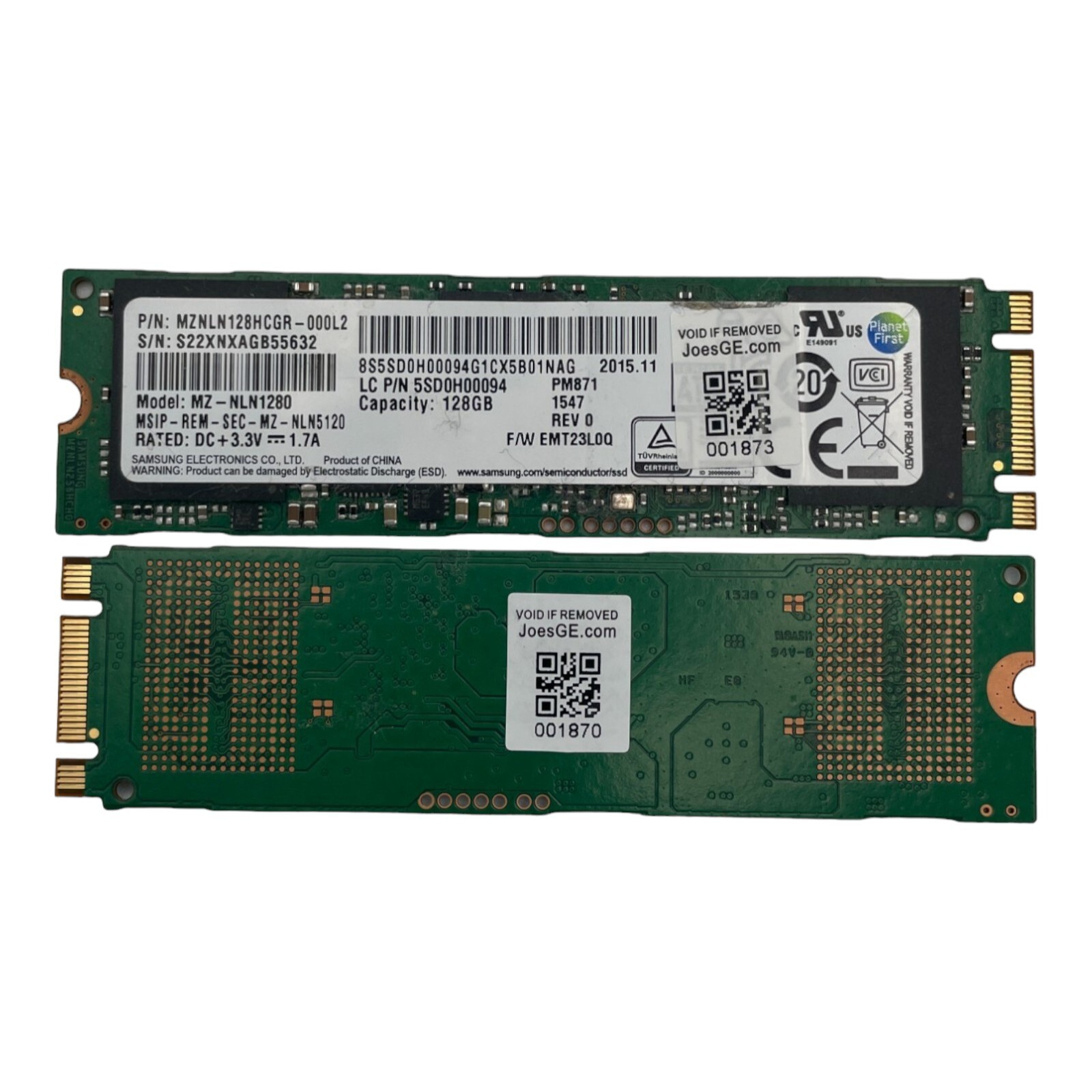 OEM Genuine Samsung SSD Drive 128GB MZ-NLN1280 MZNLN128HCGR-000L2