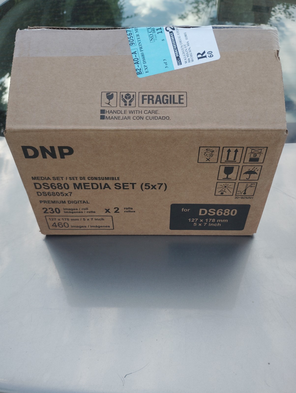NEW DNP Media Set DS680 Dye Sublimation Kit 5x7 230 Images x2 Rolls (460 Total)