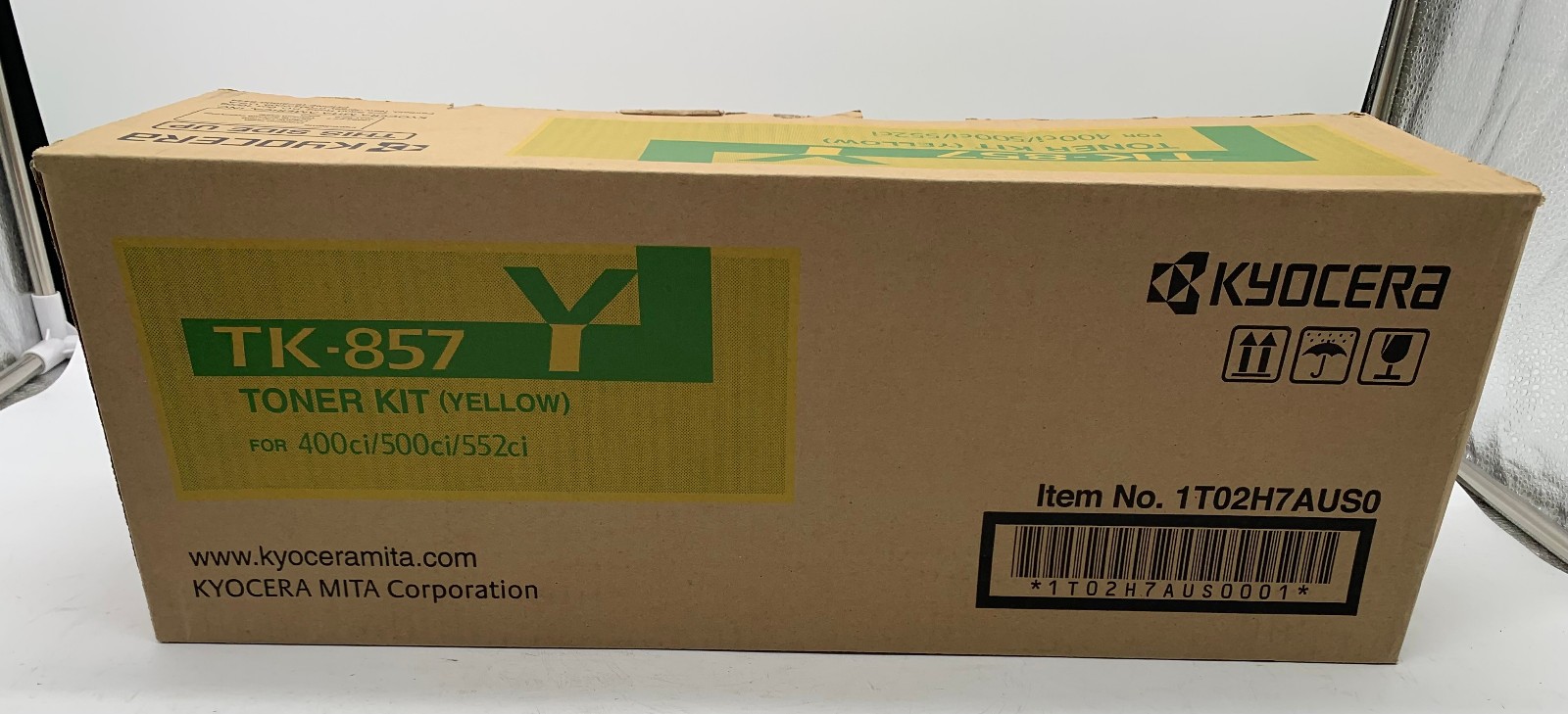 Genuine Kyocera Mita TK-857Y (TK857Y) Yellow Toner Cartridge Kit, OEM