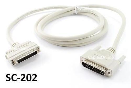 6ft SCSI-2 (HPDB50) Male to DB25 Male 25 Pair Molded Cable, CablesOnline SC-202