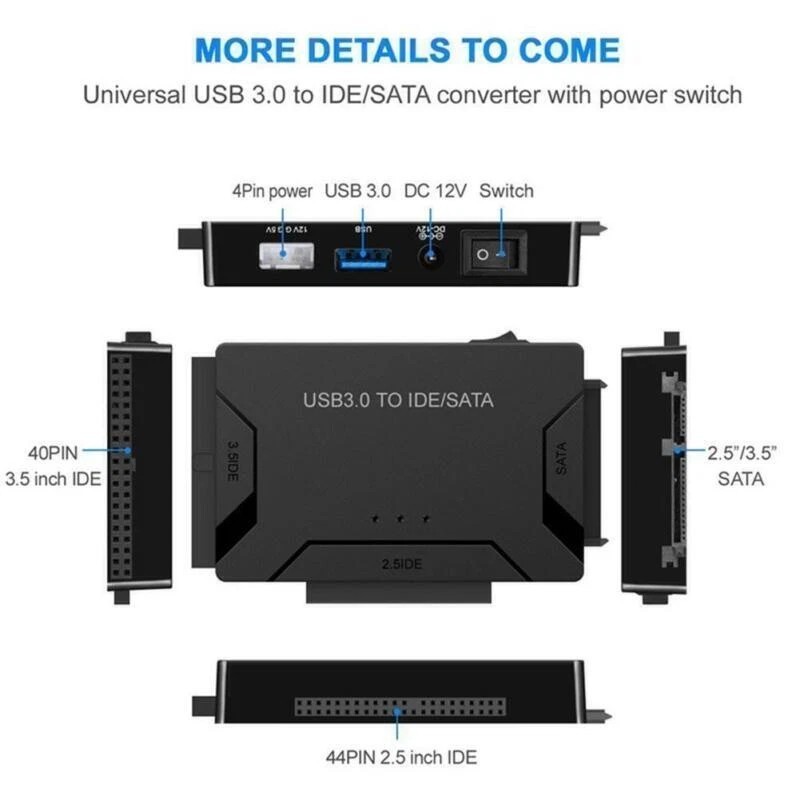 For Zilkee Ultra Recovery Converter USB3.0 Multi-funct Hard Disk Storage Adapter