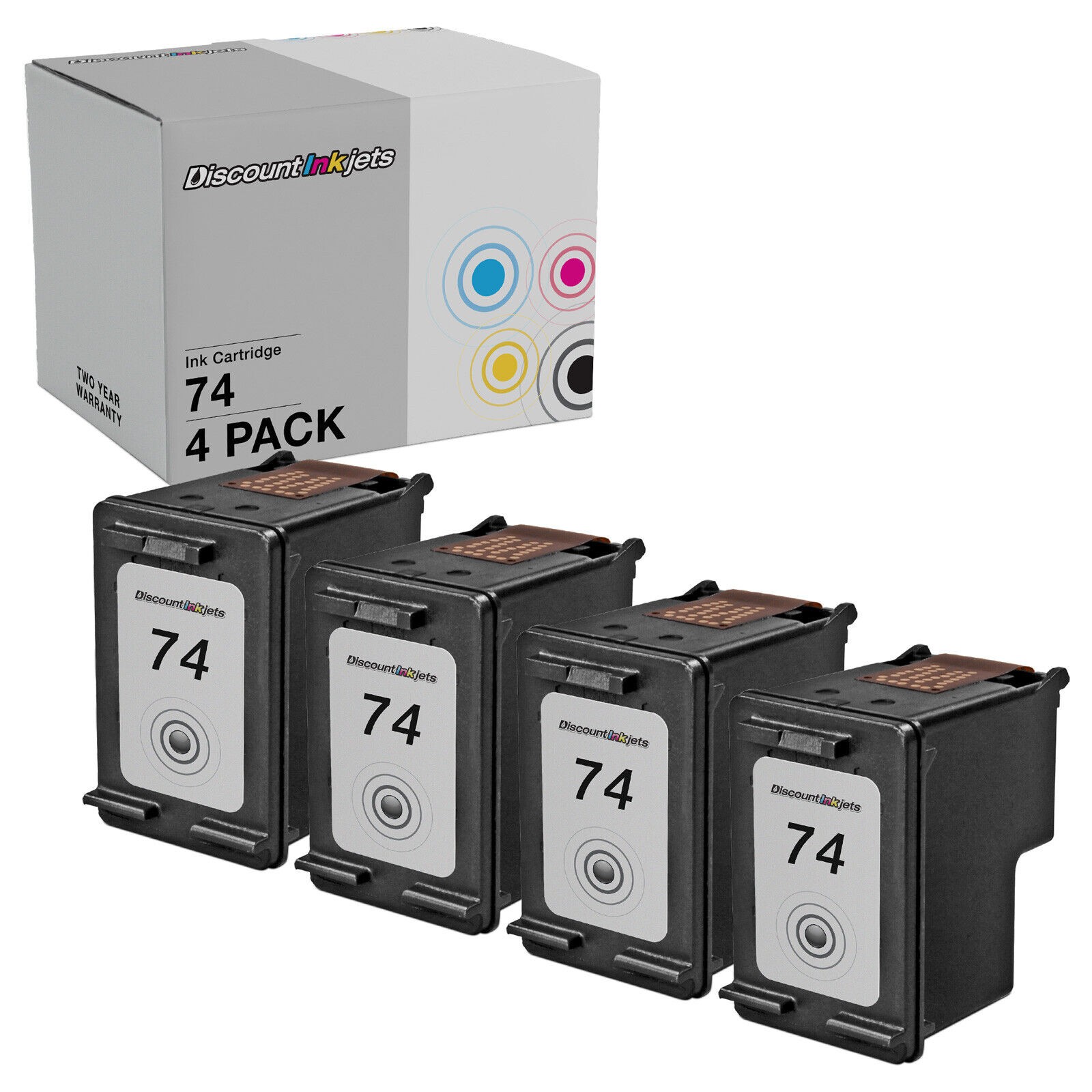 4 Black Ink 74 Print Cartridge for HP Photosmart C4280 C4480 C5280 C4580