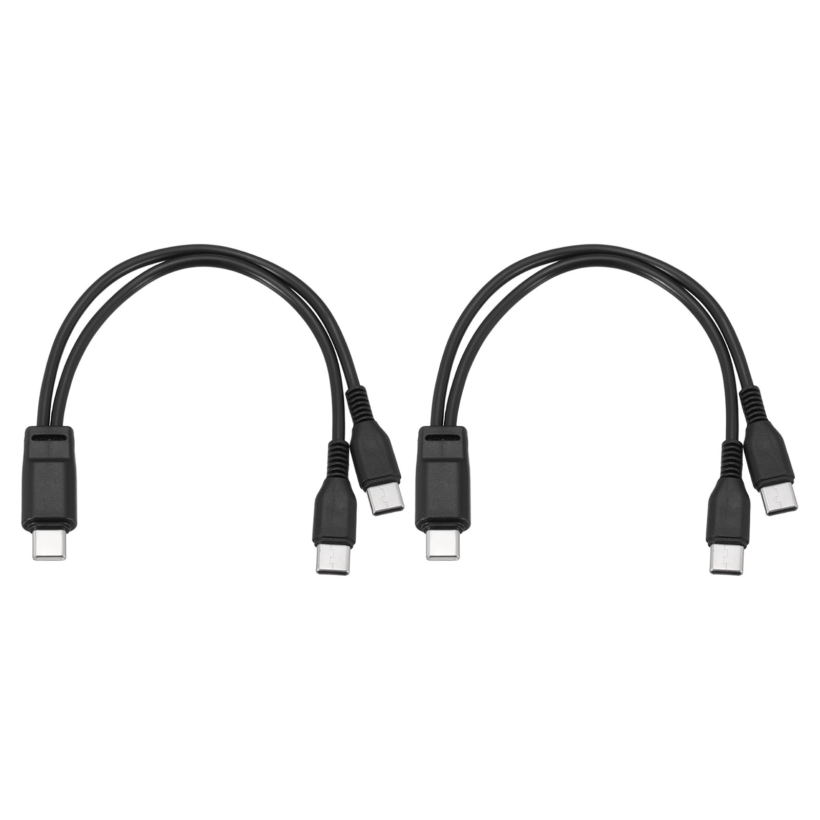MECCANIXITY 2 Pcs Multi USB Type C Male to 2 C 2 8 Inch, Black