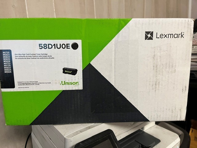 Lexmark 58D1U0E Black Ultra High Yield Toner Cartridge New open box , Open Bag.