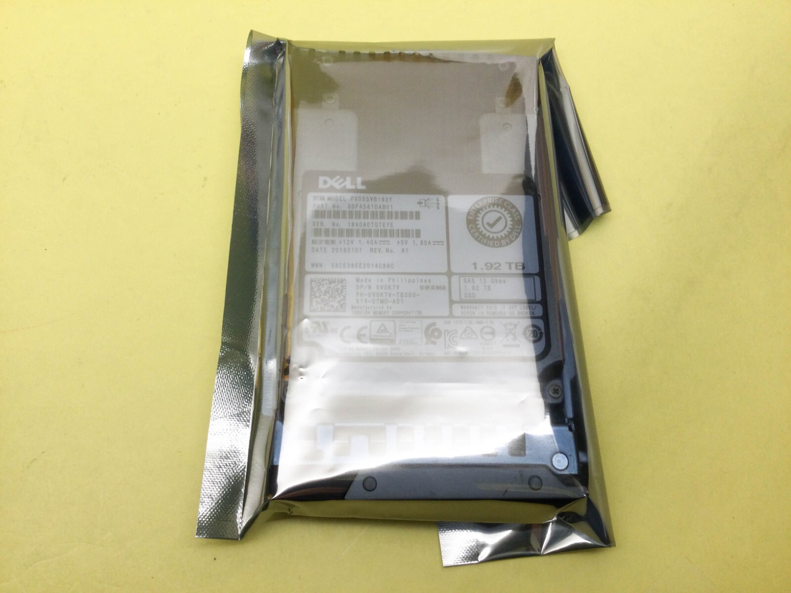 V0K7V Dell 1.92TB SAS 12Gb/s Mixed Use 2.5" SSD 0V0K7V PX05SVB192Y Gen14 New