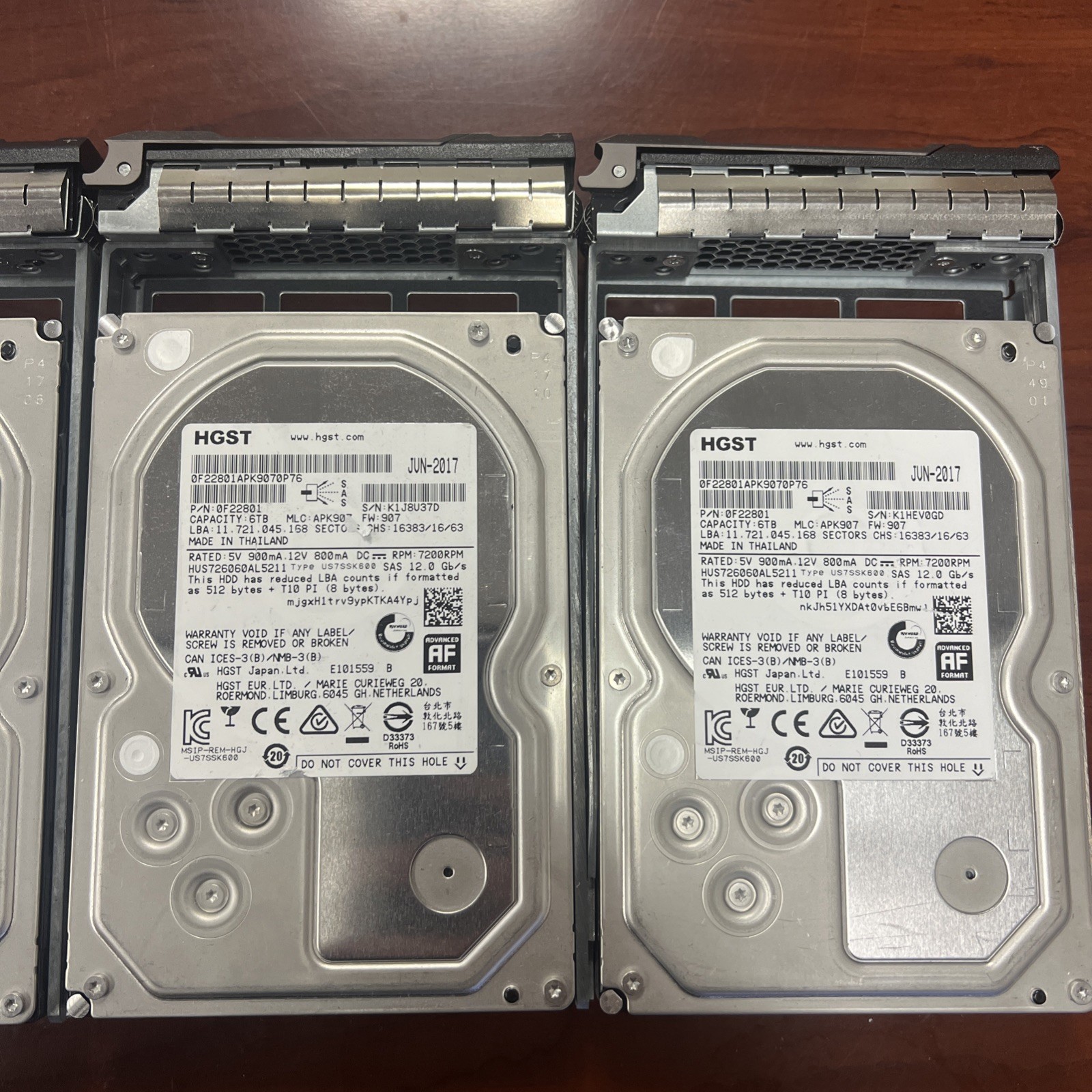 Lot of 2 HGST Ultrastar 6TB 3.5" SAS 12Gb/s 7200RPM 256MB HDD HUS726060ALS211