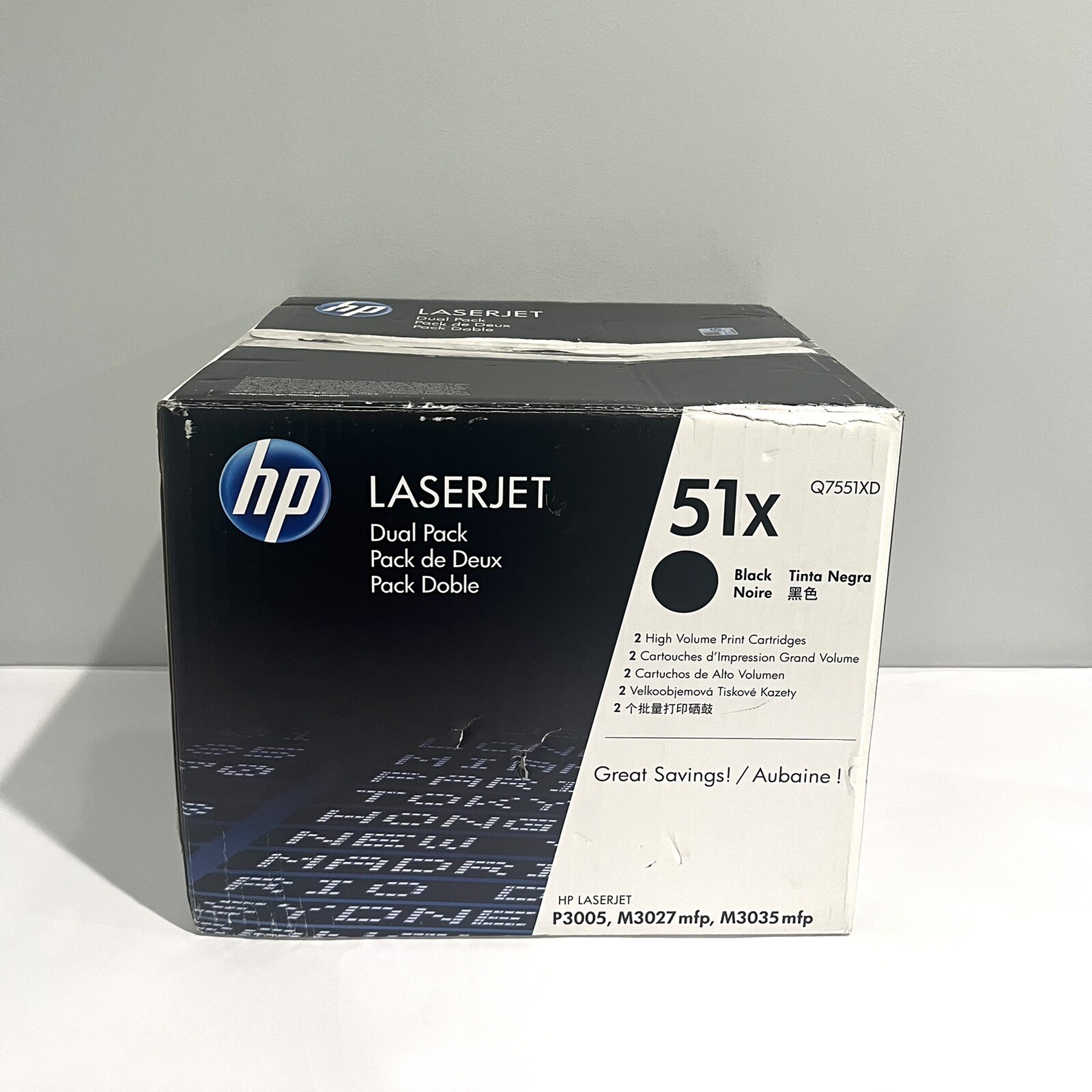 HP 51X Q7551XD Black Genuine Toner Dual Pack LaserJet P3005, M3027 mfp, p3035mfp
