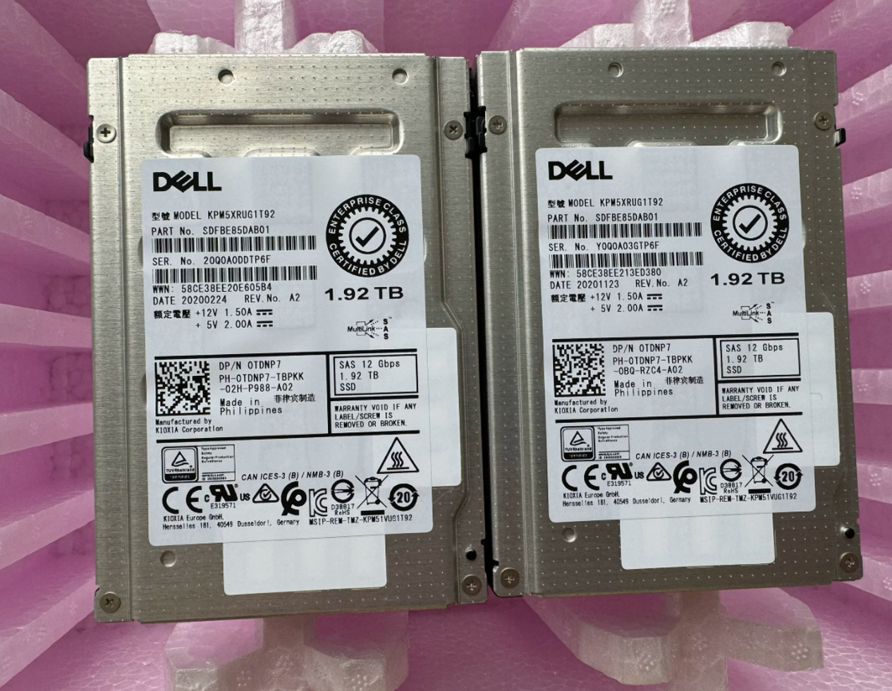 NEW 0TDNP7 TDNP7 DELL KPM5XRUG1T92 1.92TB 2.5" SAS 12G RI SSD Solid State Drive