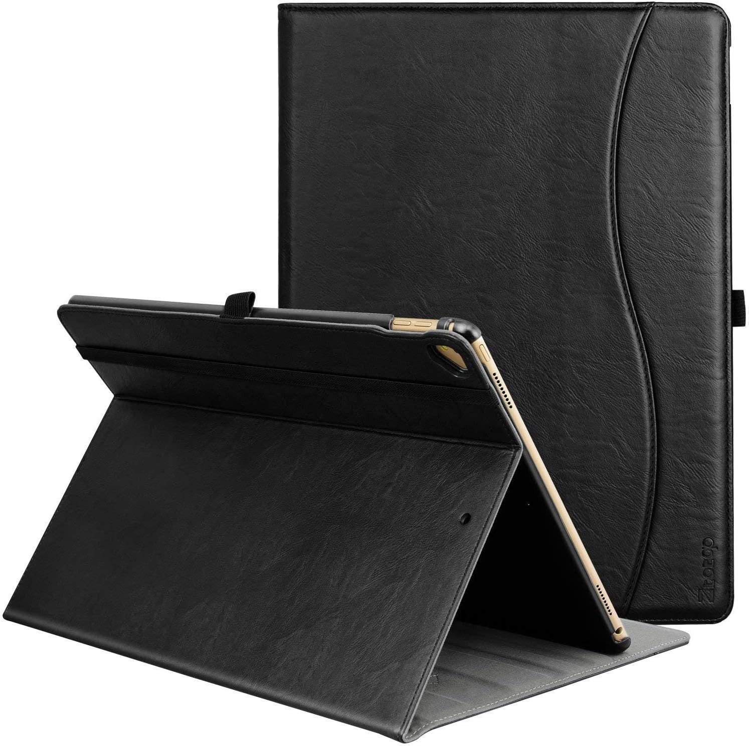 Ztotop Premium Leather Folio Cover Case for iPad Pro 12.9" 2017/2015, Black