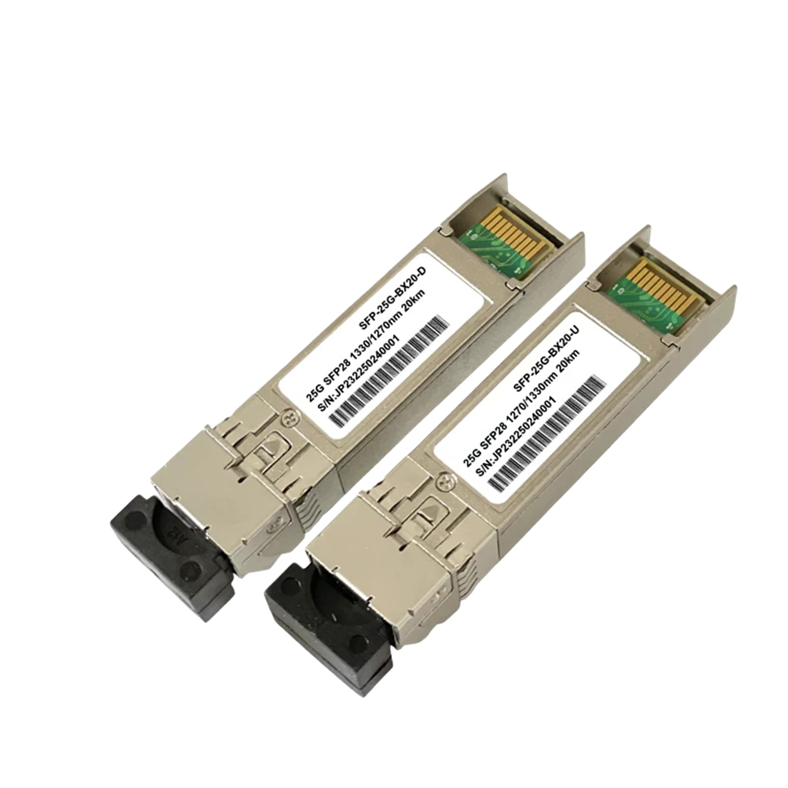 A Pair of Bidi 25G SFP28 Transceiver 25GBASE-BIDI for Cisco Ubiquiti LC SMF 20km