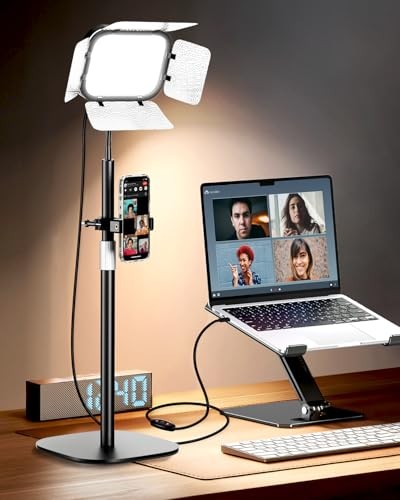  Ring Light for Desk with Flexible Gooseneck, Desktop Zoom Meetings Streaming 