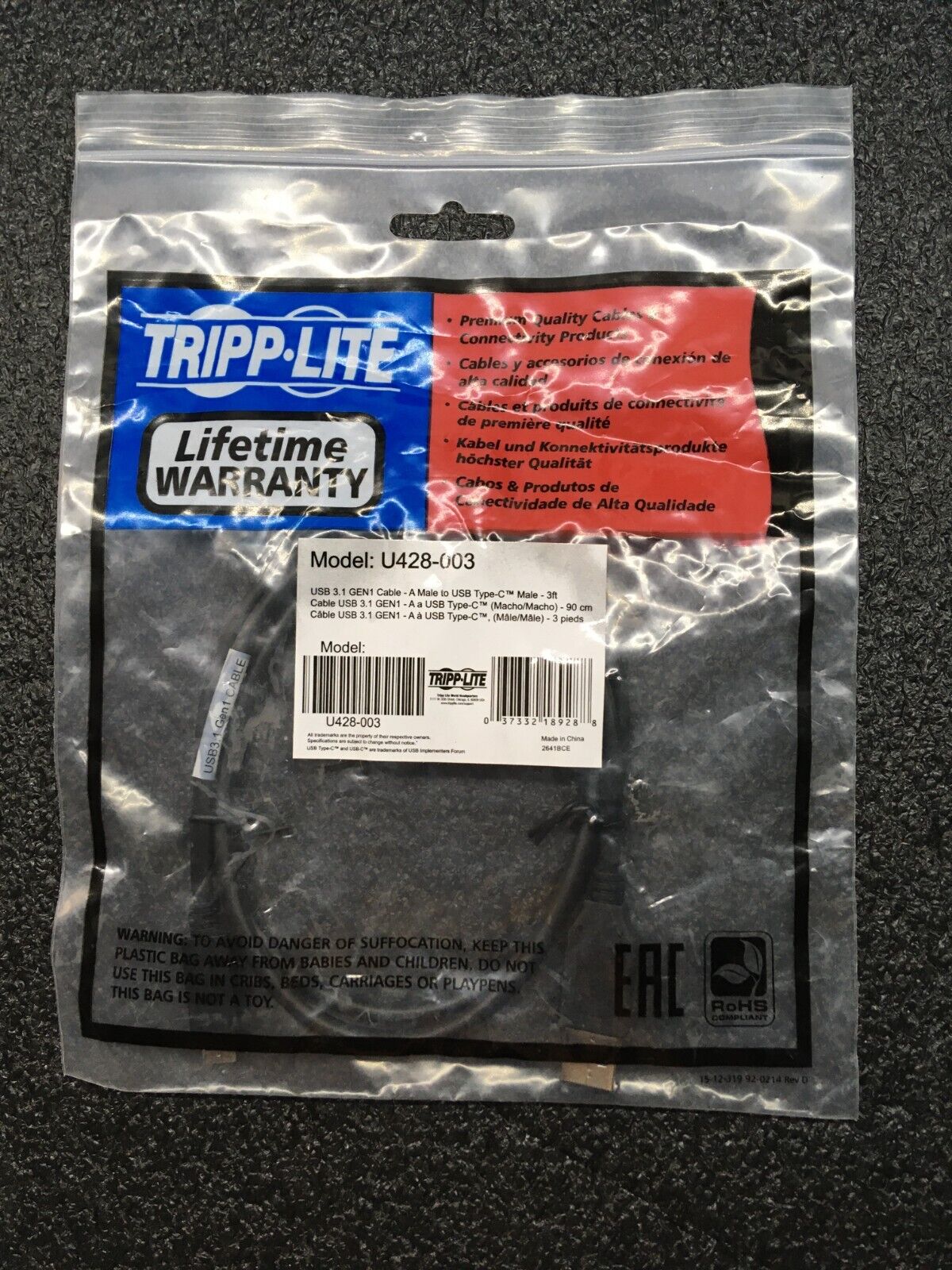 Lot of 24 Tripp Lite U428-003  3 ft  USB-C to USB-A Cable